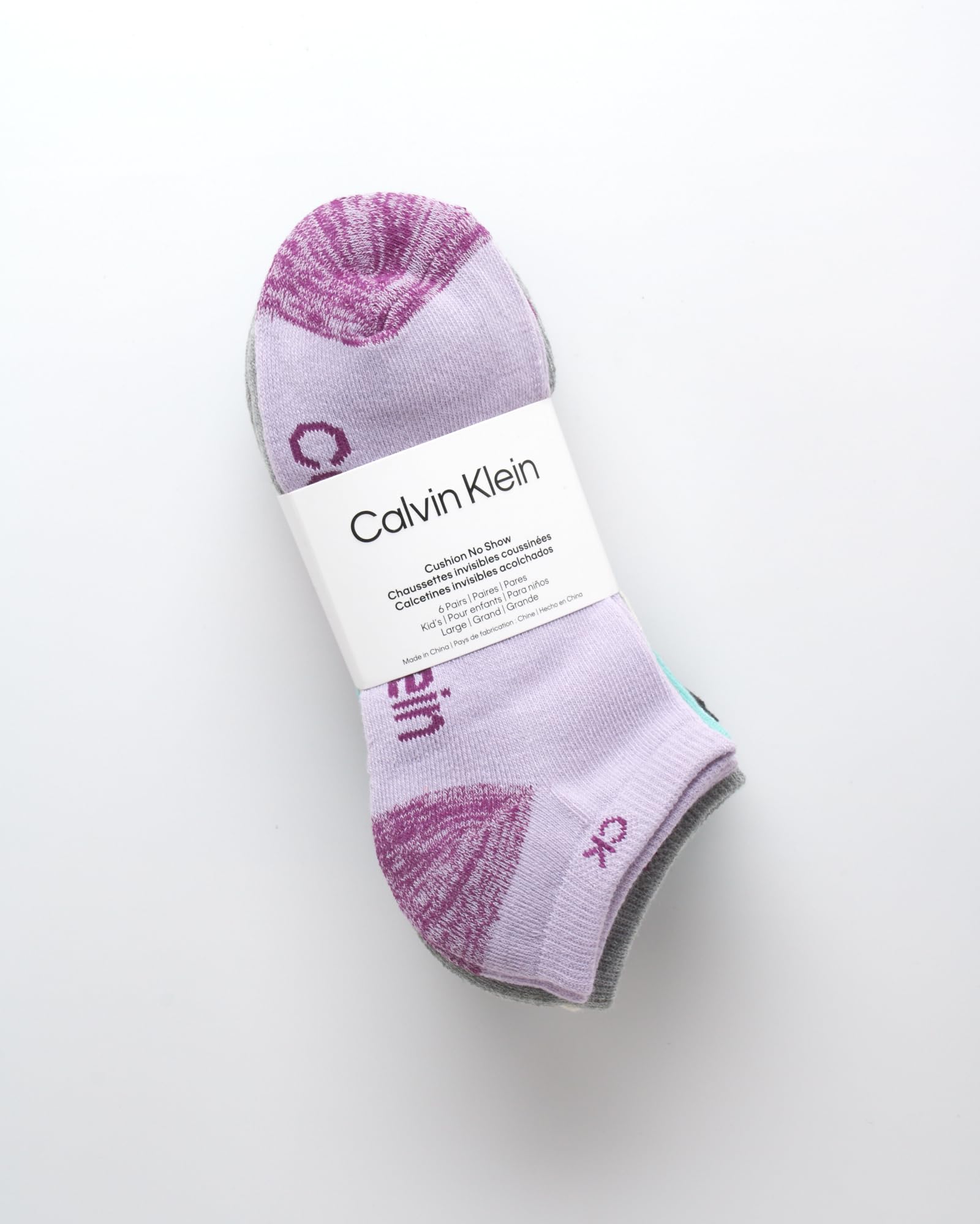 Calvin Klein Girls' No Show Ankle Socks 6-Pack - Soft Cushioned Comfort for School, Sports & Everyday Wear