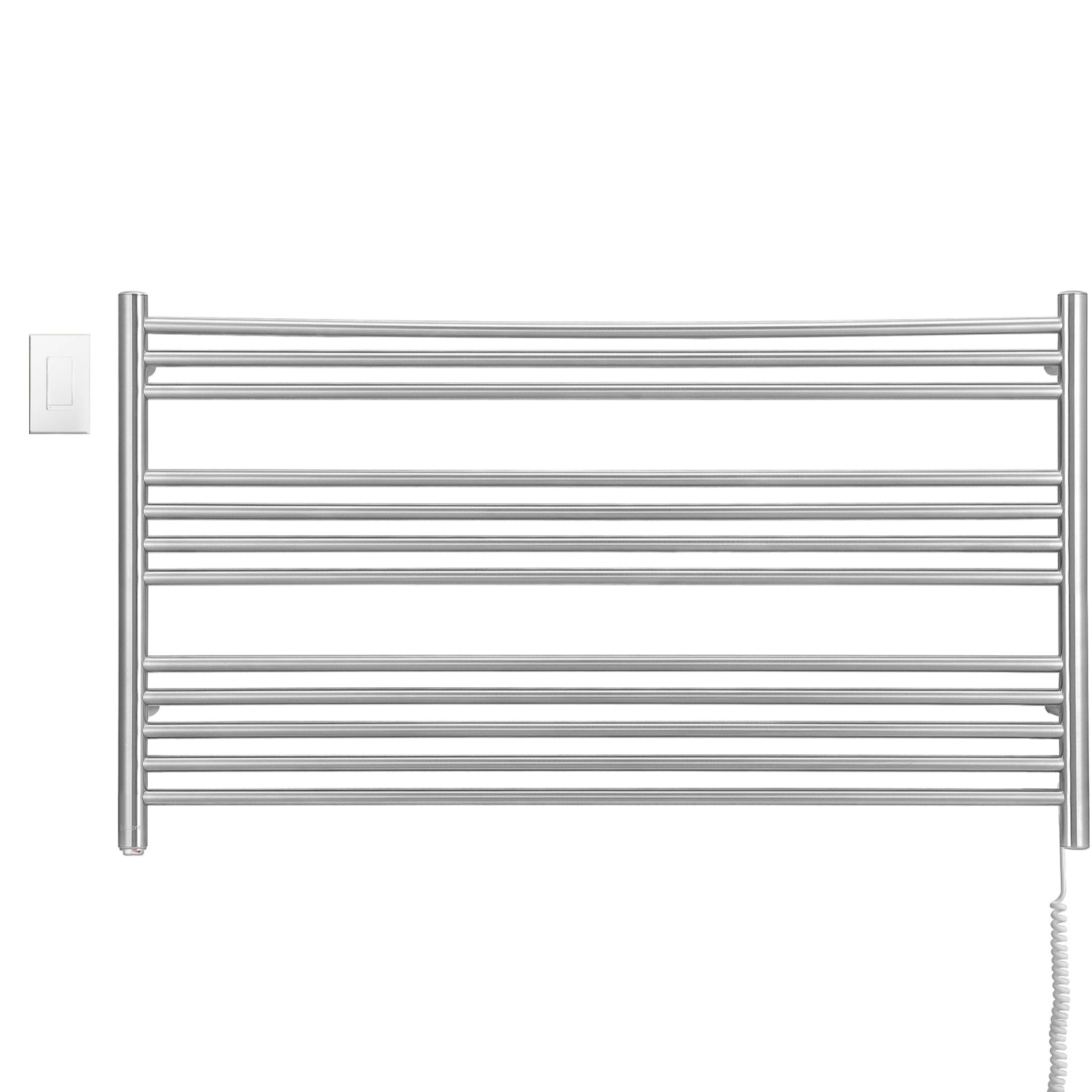 Ancona Amplia Dual 12 Bar Hardwired & Plug-in Electric Towel Warmer - Brushed Stainless Steel with WiFi Timer - Perfect for Bathroom, Spa & Luxury Home Use