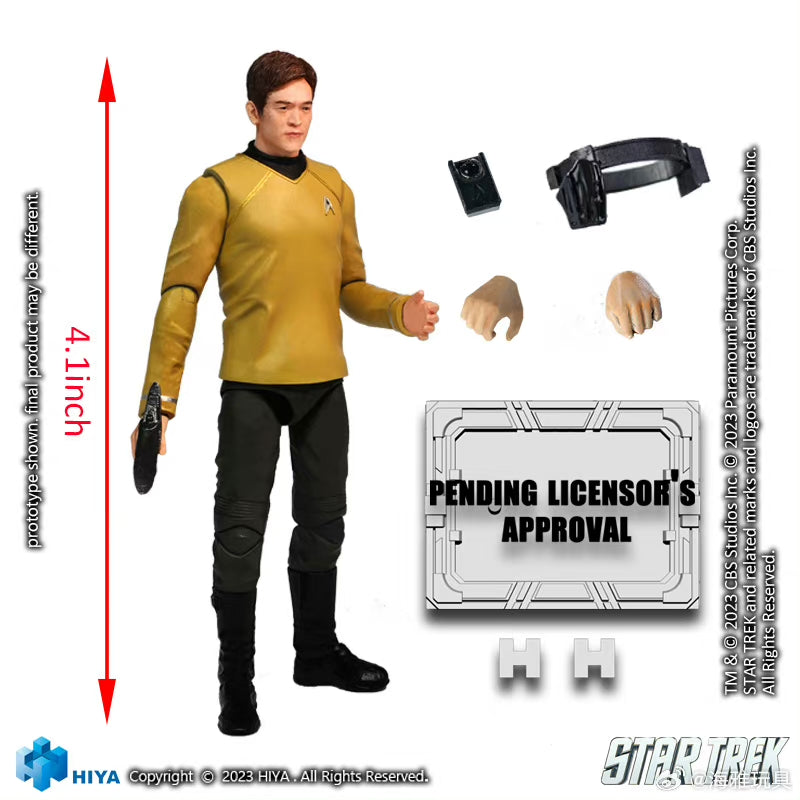 1/18 HIYA 4inch Action Figure Exquisite Mini Series STAR TREK 2009 Sulu - Collectible Movie Character Model for Display & Play - Perfect for Fans, Gift Giving, and Sci-Fi Collectors