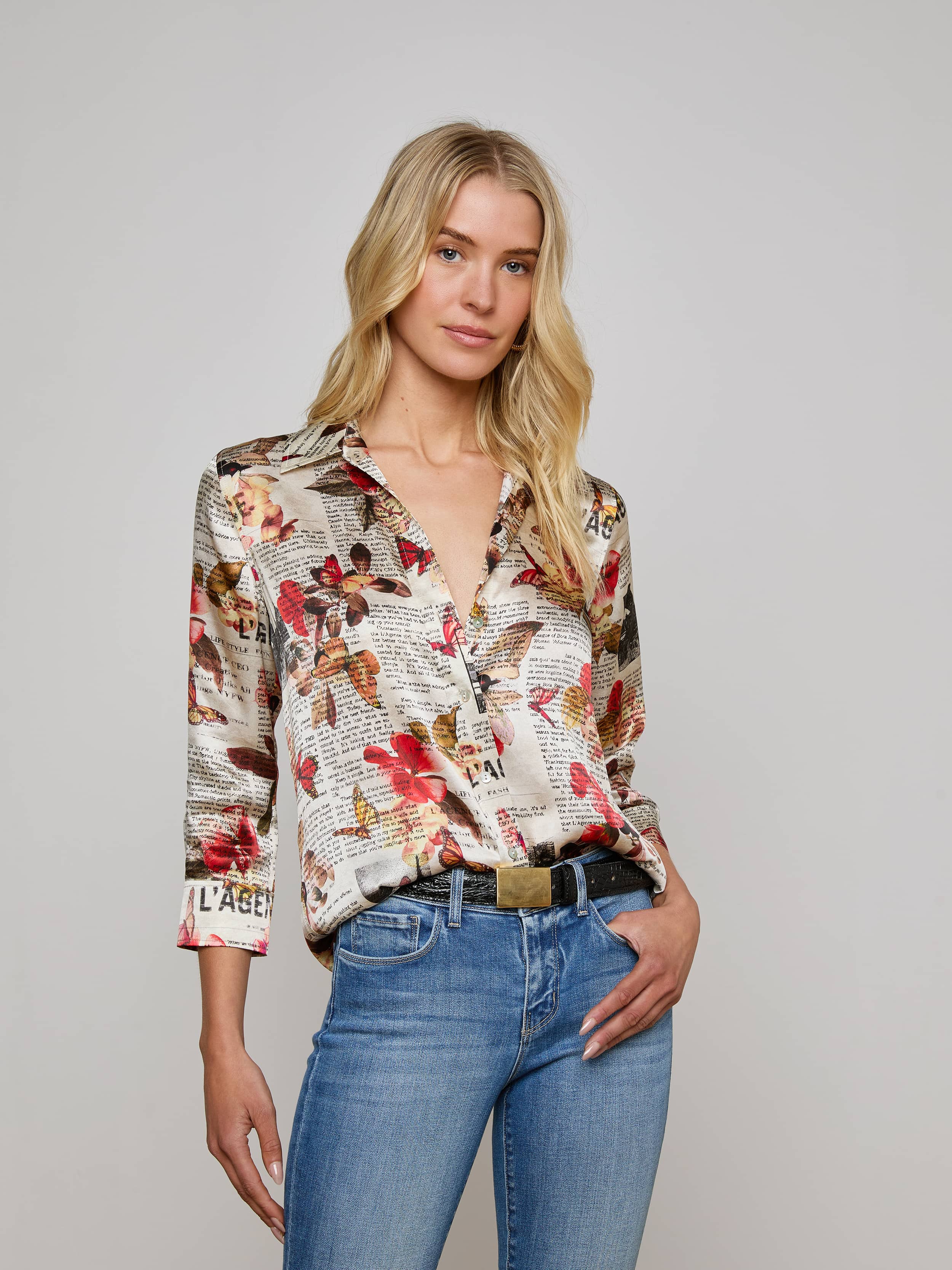 Dani Silk Blouse for Women - Elegant Long Sleeve Silk Shirt - Perfect for Office Wear, Business Meetings & Special Occasions