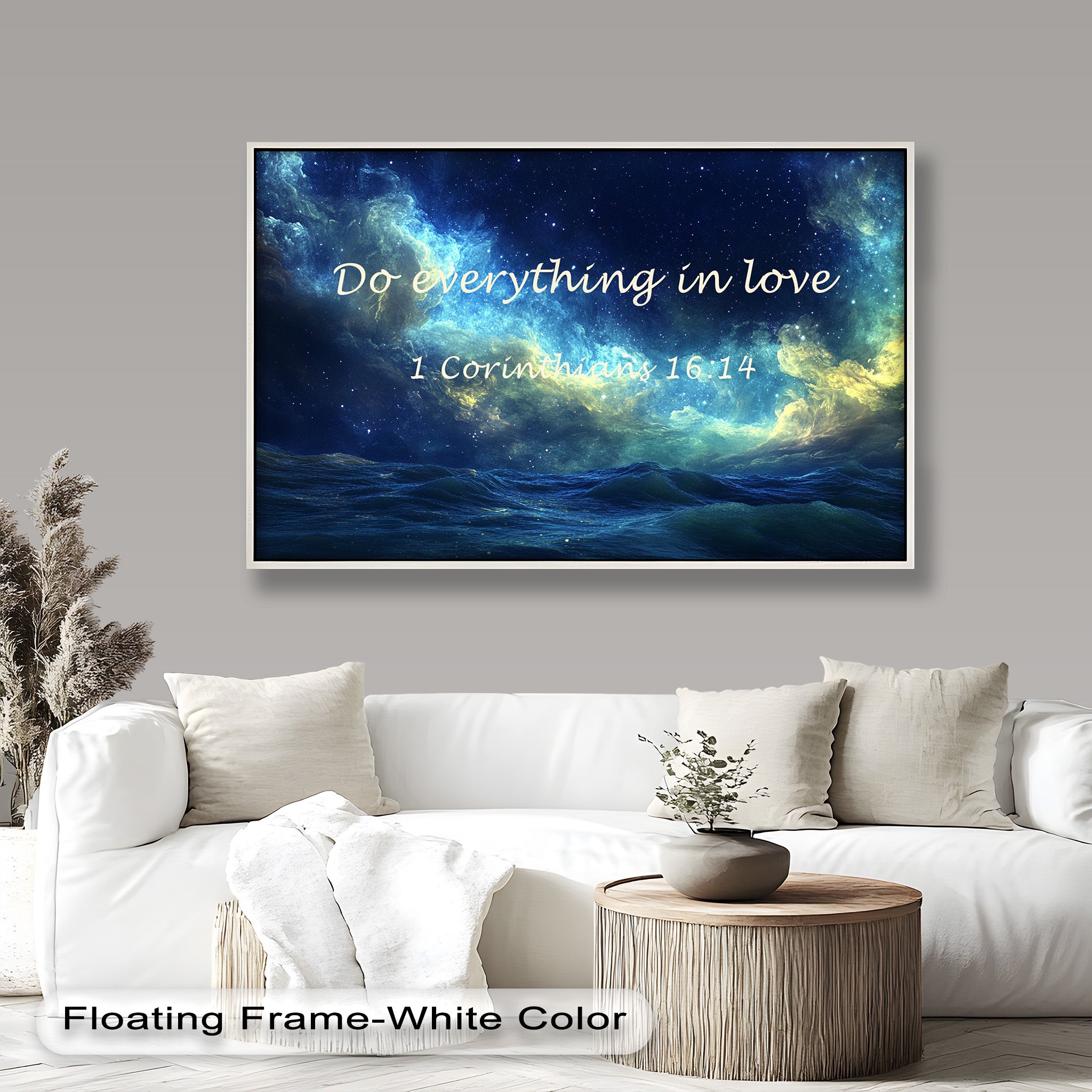 1 Corinthians 16:14 Bible Verse Canvas Print - Christian Wall Art with Love and Faith Scripture - Perfect for Home Decor, Church Gifts & Spiritual Inspiration