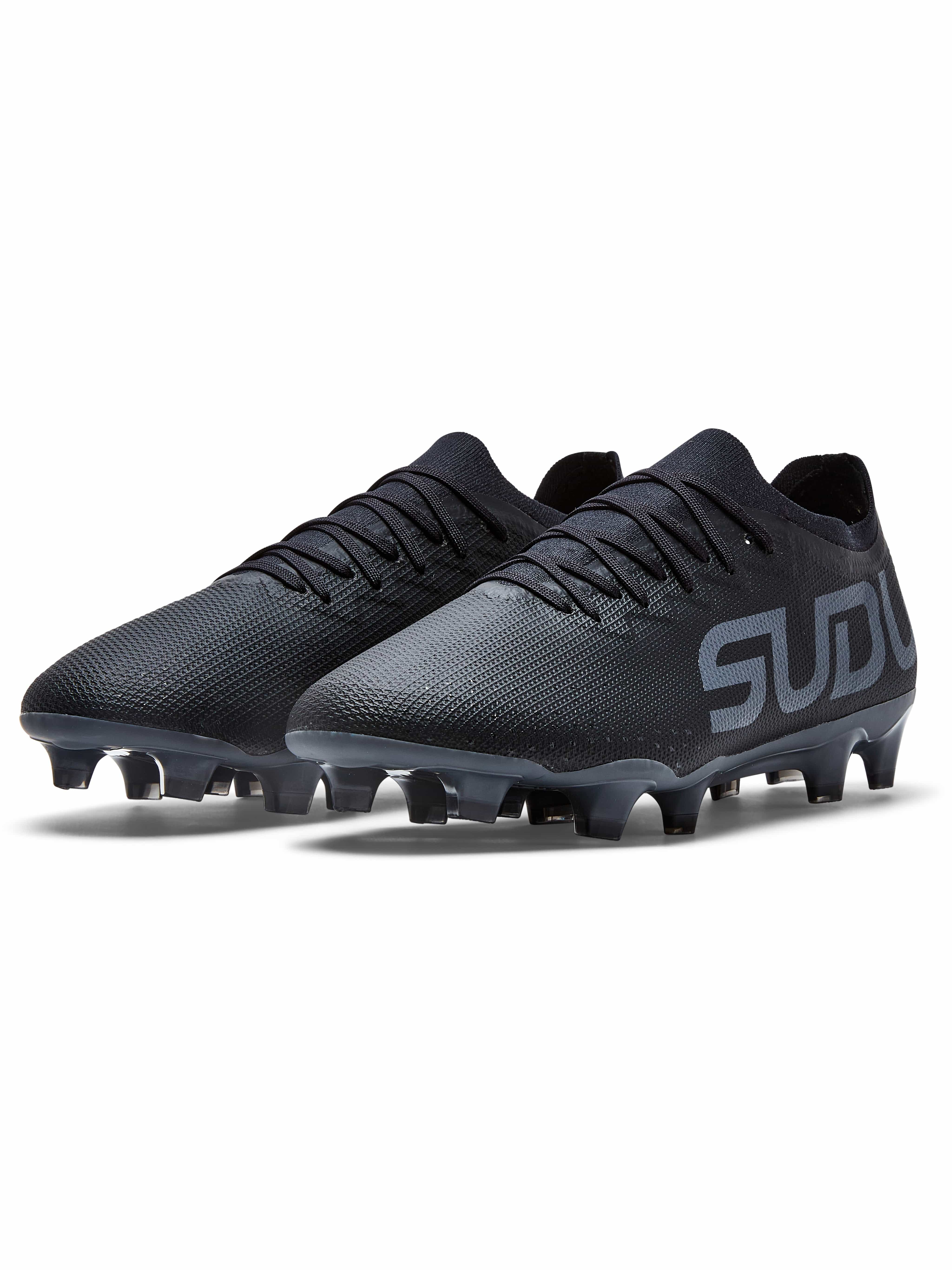 SFS FG 01 Men's Soccer Cleats - Lightweight Football Shoes for Firm Ground, Black | Perfect for Training & Matches