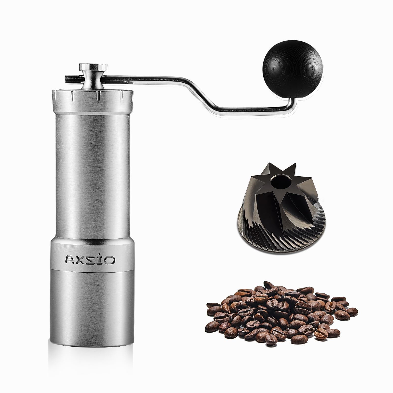 Premium Manual Coffee Grinder with CNC Stainless Steel Conical Burr - Adjustable Coarseness, 30g Capacity - Perfect for Espresso, French Press & Pour Over Brewing at Home or Travel