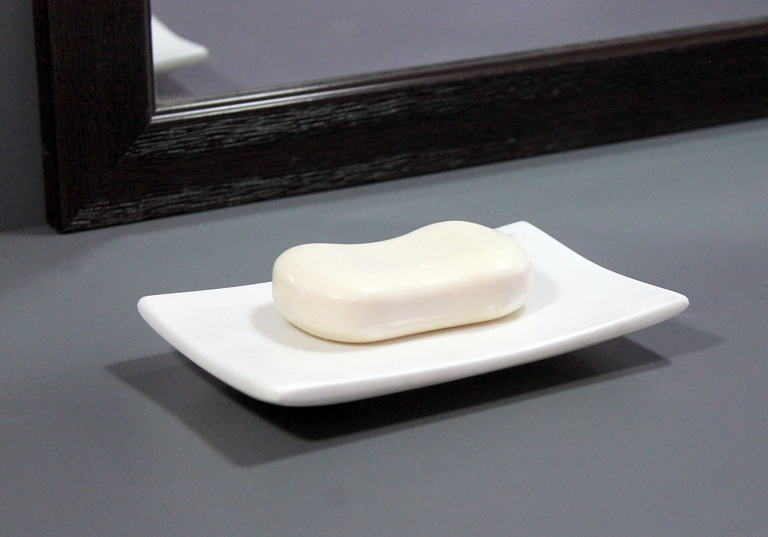Natural Marble Soap Dish - Elegant Bathroom Accessory for Sink, Bathtub & Shower | Perfect for Spa, Luxury Home & Hotel Decor