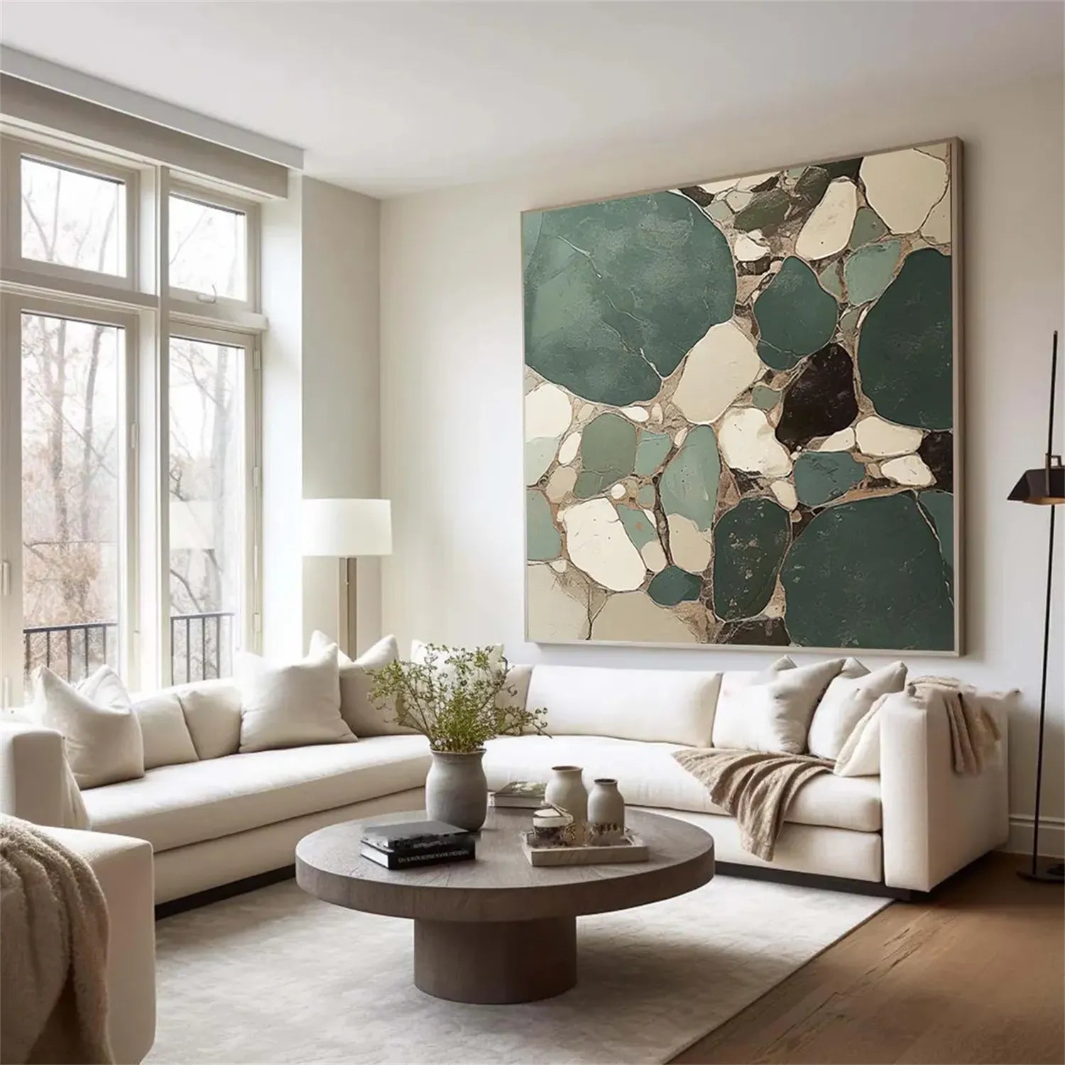 Blue & Green Abstract Wall Art Canvas Print #BG086 - Modern Home Decor for Living Room, Bedroom & Office