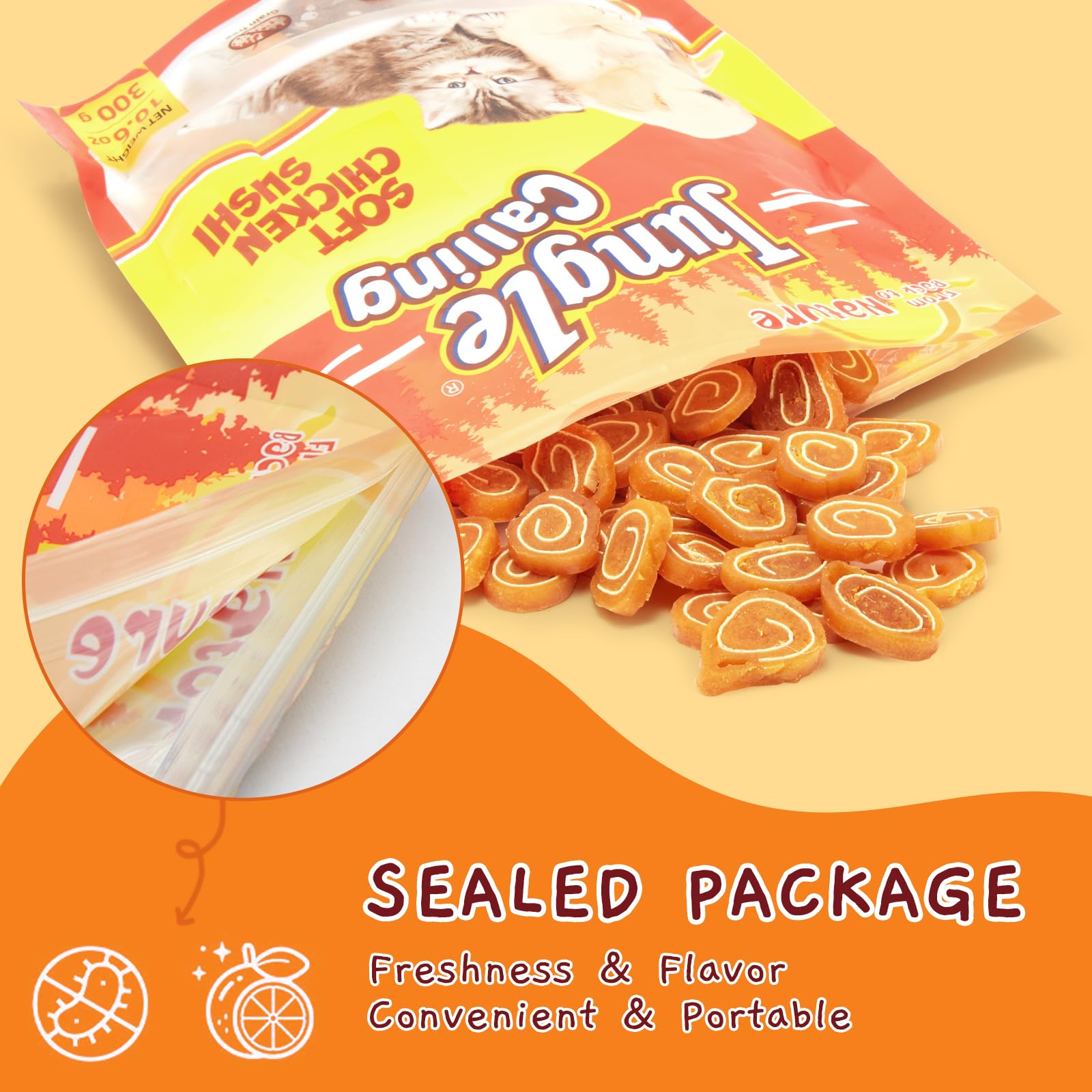 Premium Soft Chicken & Codfish Cat & Dog Treats - High Protein Chewy Pet Snacks for Small & Medium Dogs & Cats - Grain-Free Training Rewards & Dental Health Treats - Perfect for Training, Travel & Daily Rewards - 10.6 oz