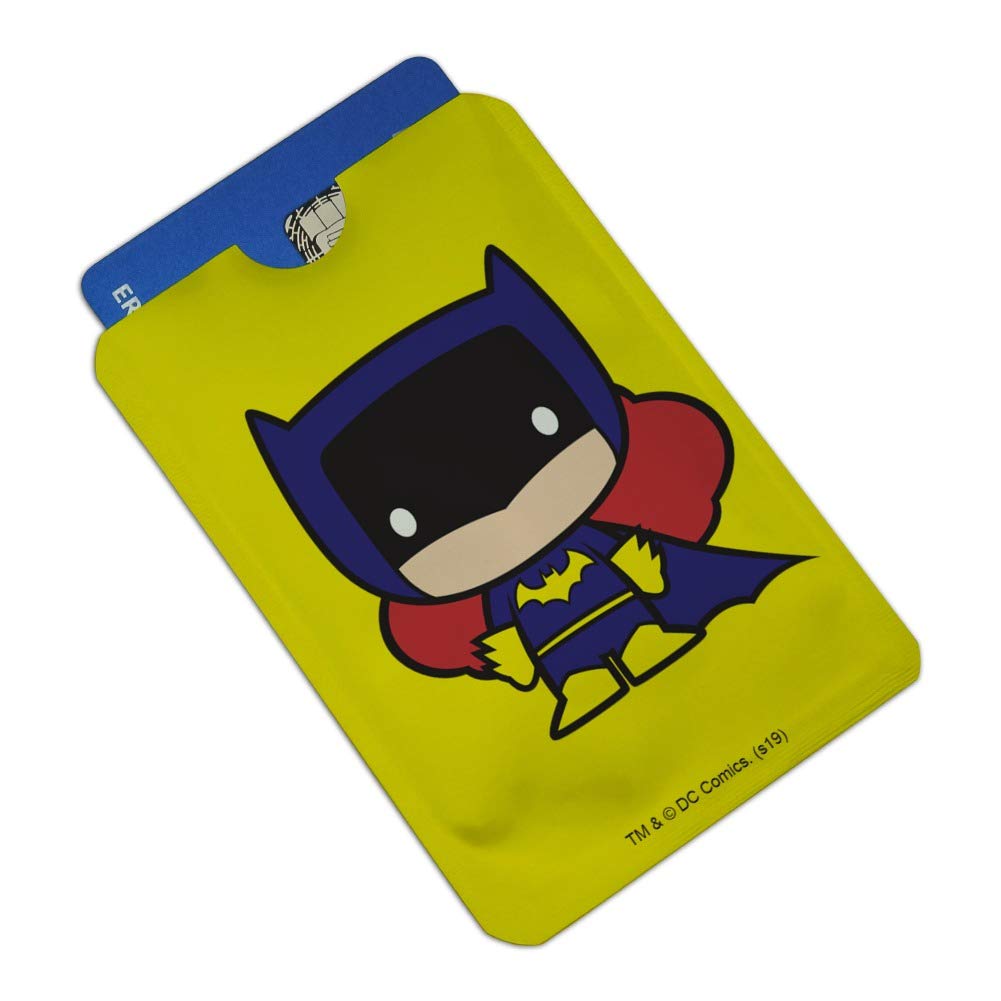 Batman & Batgirl Cute Chibi RFID Blocking Credit Card Holder Set of 4 - Protect Cards from Skimming - Perfect for Wallets, Purses & Travel Security