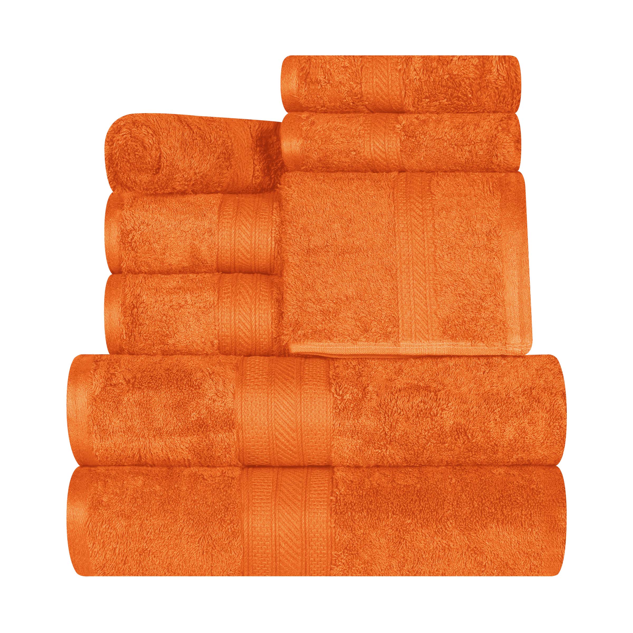 Atlas Cotton Plush Absorbent Heavyweight 8-Piece Bath Towel Set - Ultra Soft & Quick Dry for Spa, Gym, and Luxury Home Use