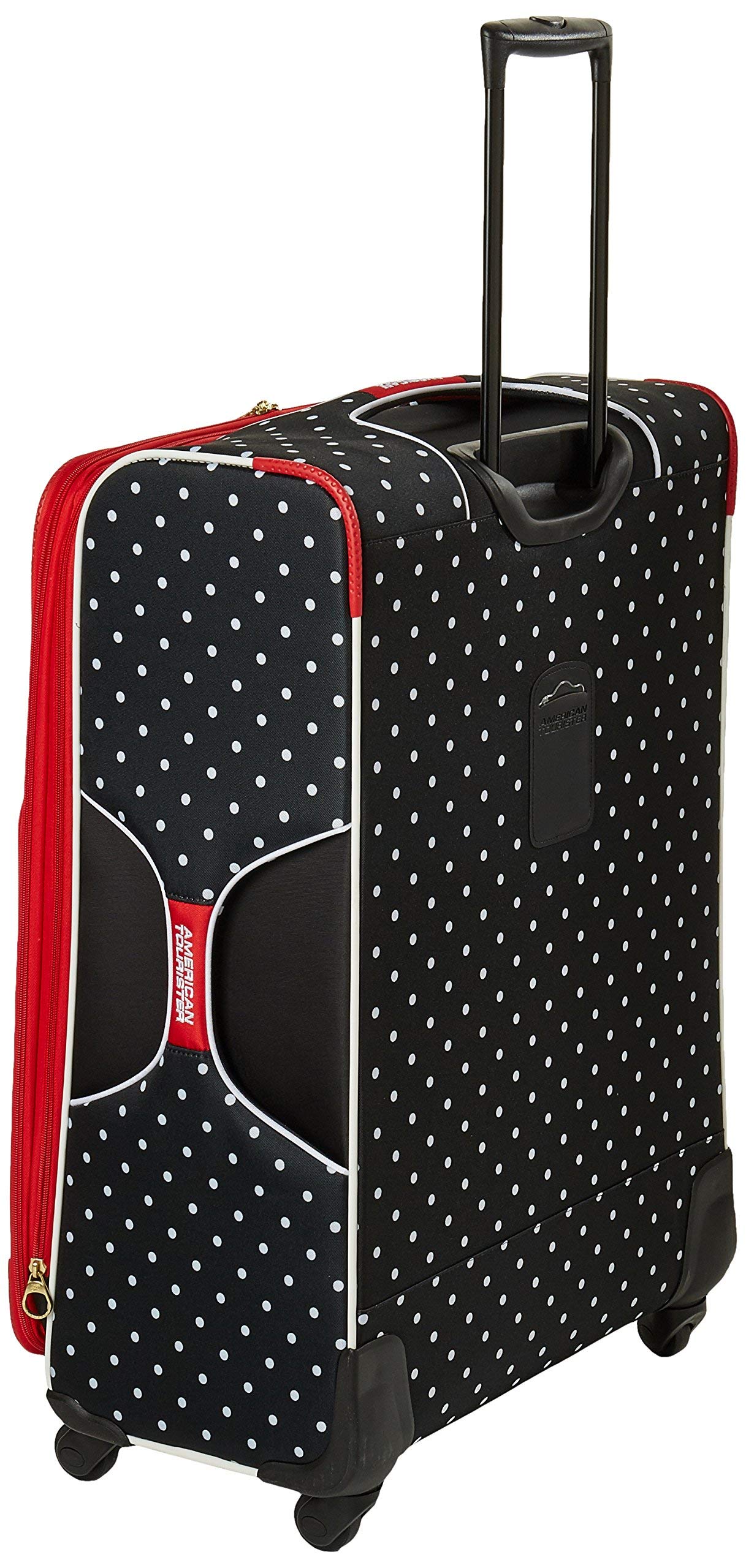 American Tourister Disney Minnie Mouse Red Bow Softside Spinner Luggage - 28-Inch Checked Large Suitcase for Travel, Vacation & Family Trips
