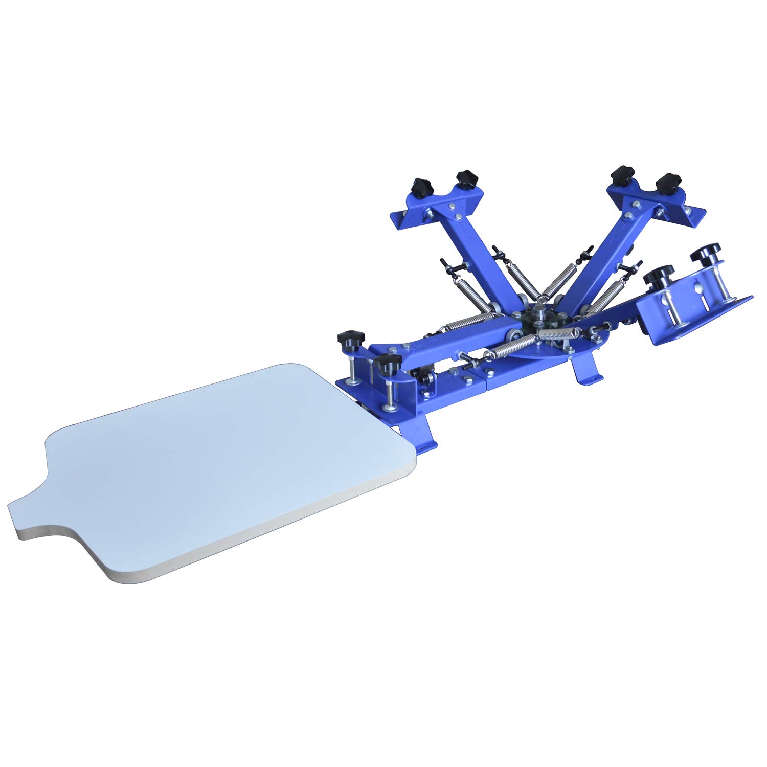 TECHTONGDA 4 Color 1 Station Silk Screen Printing Machine - Professional Screen Printer for DIY & Small Business - Adult Unisex Blue Non-Foldable - Perfect for T-Shirt Printing, Posters & Fabric Art