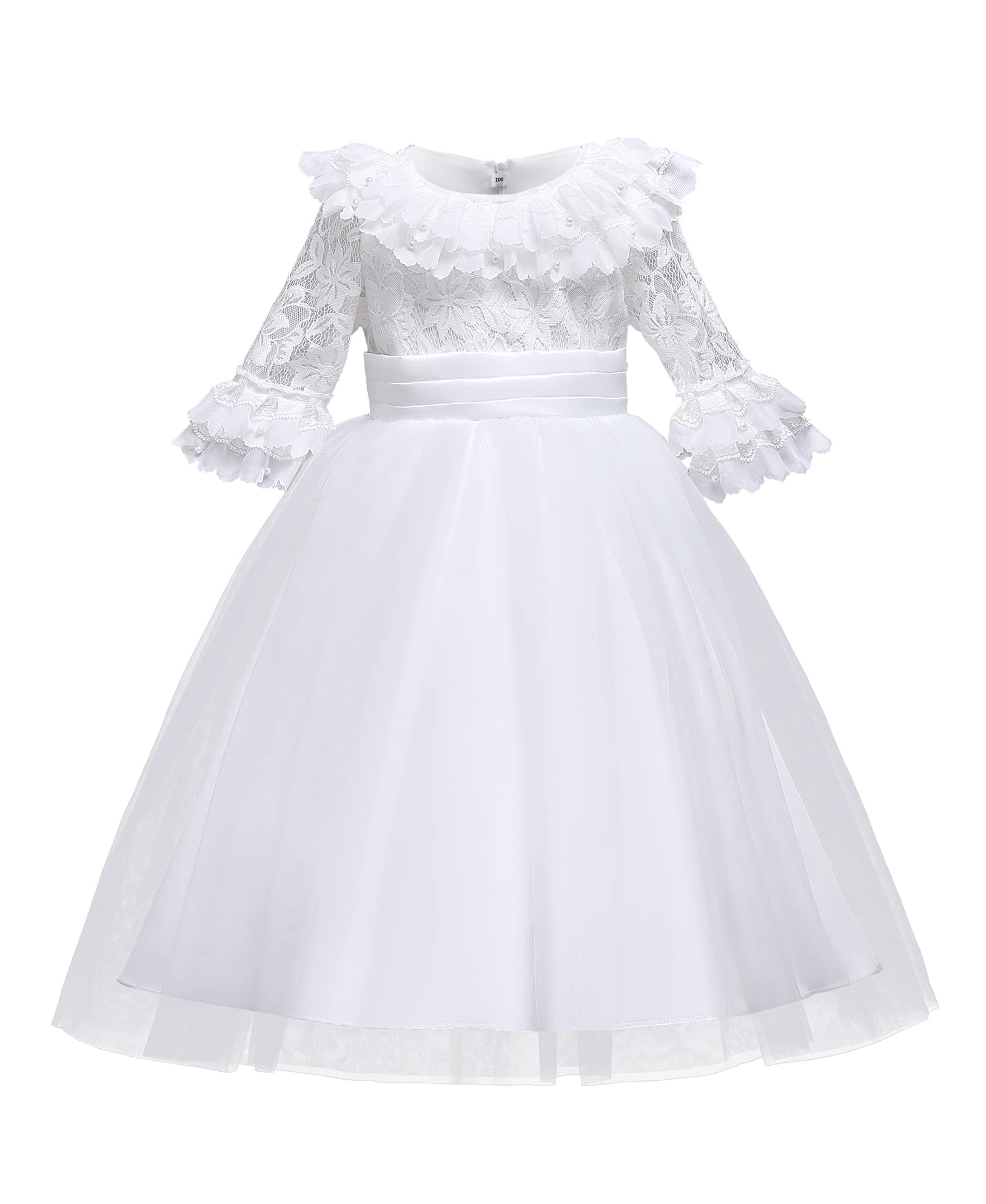 Elegant Girls Tulle Princess Dress for Wedding, Party, Prom & Pageant - Long Formal Gown for Kids Dance Recital & Special Occasions