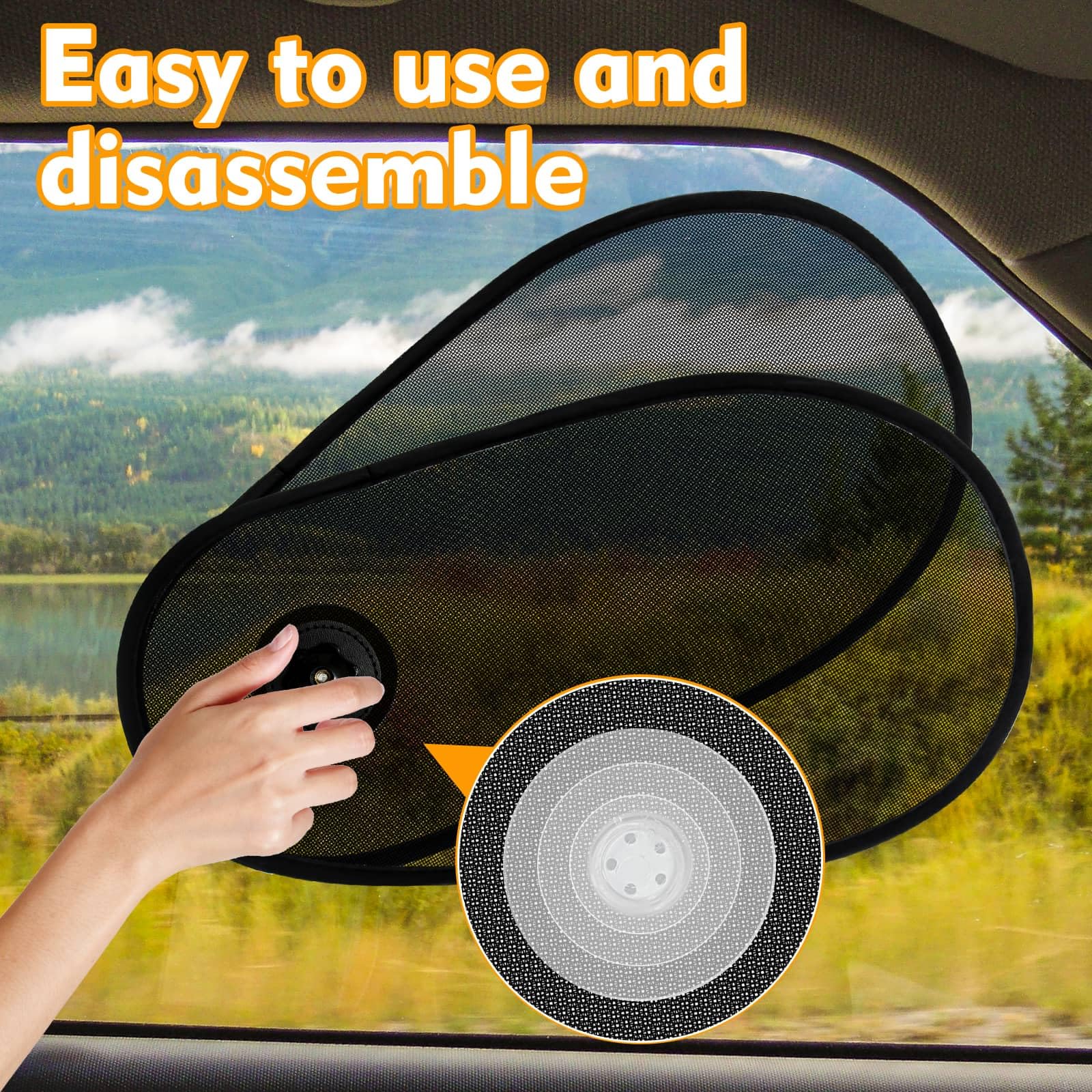 2 Pack Adjustable Car Window Shades - Rotatable Sun Shade for Baby & Driver Protection, UV Blocking Car Windshield Visor | Perfect for Summer Travel, Road Trips & Child Safety