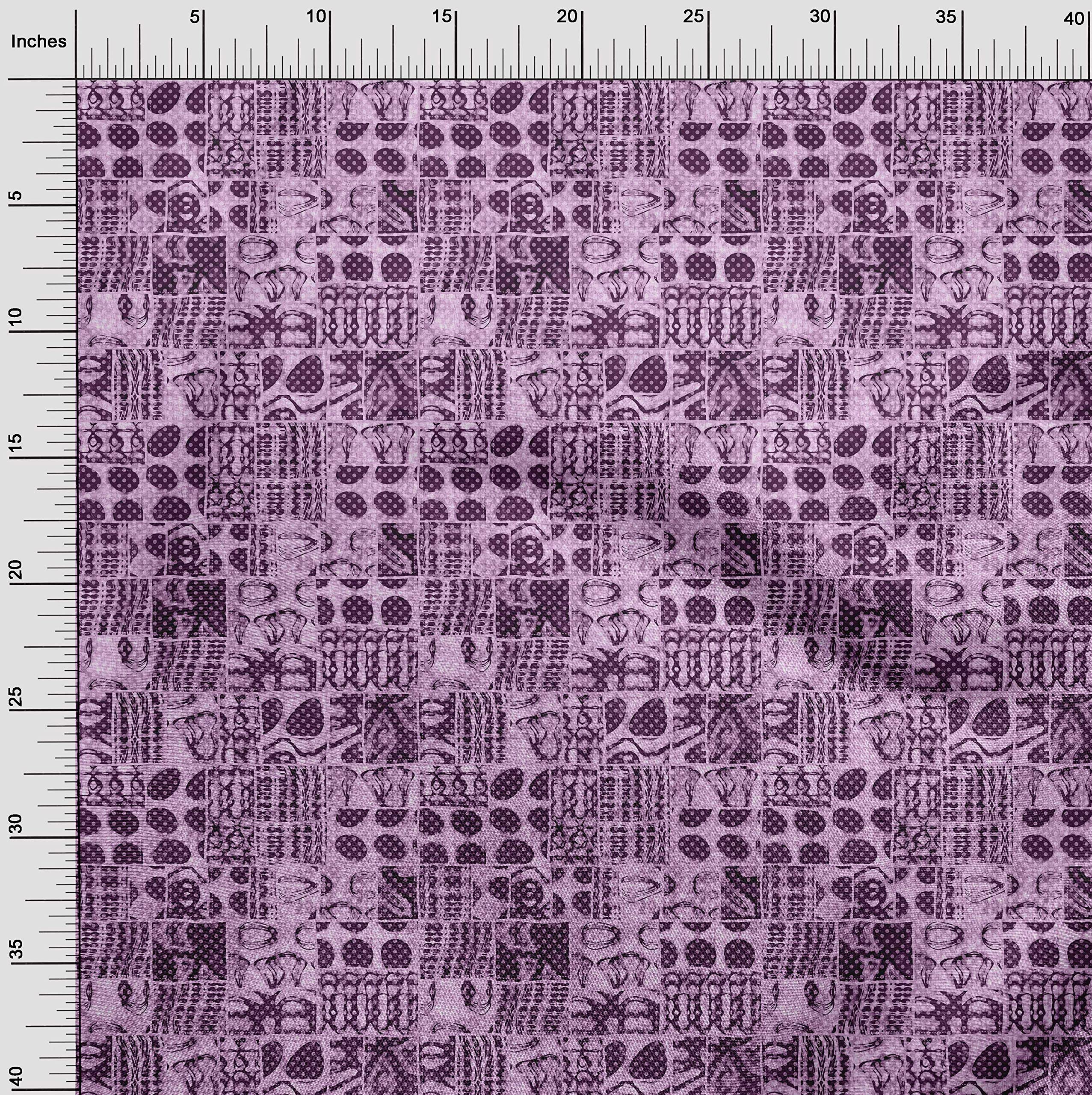 oneOone Polyester Spandex Fuschia Pink Batik Fabric - 56 Inch Wide Printed Craft Material for Sewing, Quilting & DIY Projects | Asian-Inspired Design for Dresses, Scarves & Home Decor