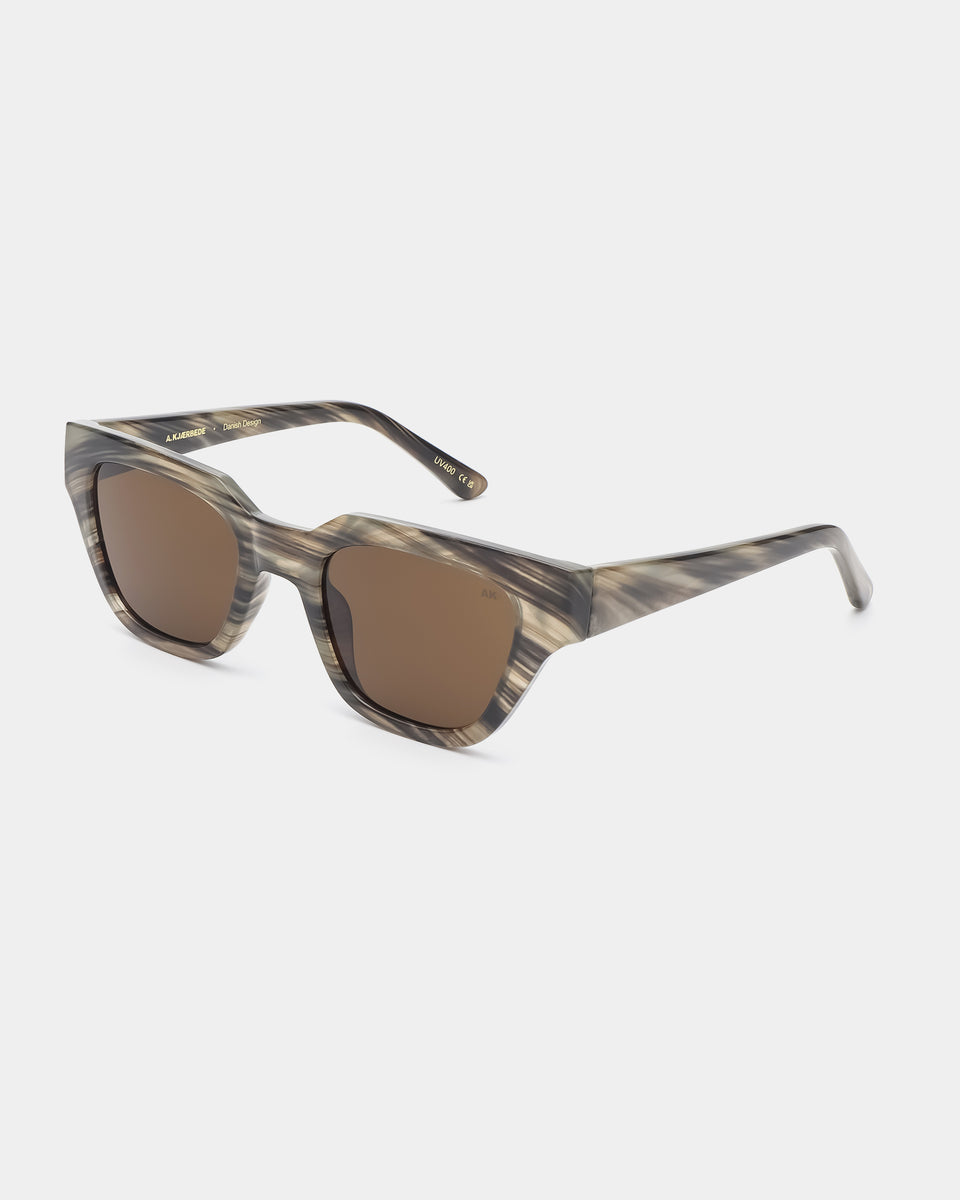 Kaws Striped Horn Sunglasses - Stylish UV Protection Shades for Men & Women - Perfect for Beach, Driving & Outdoor Activities