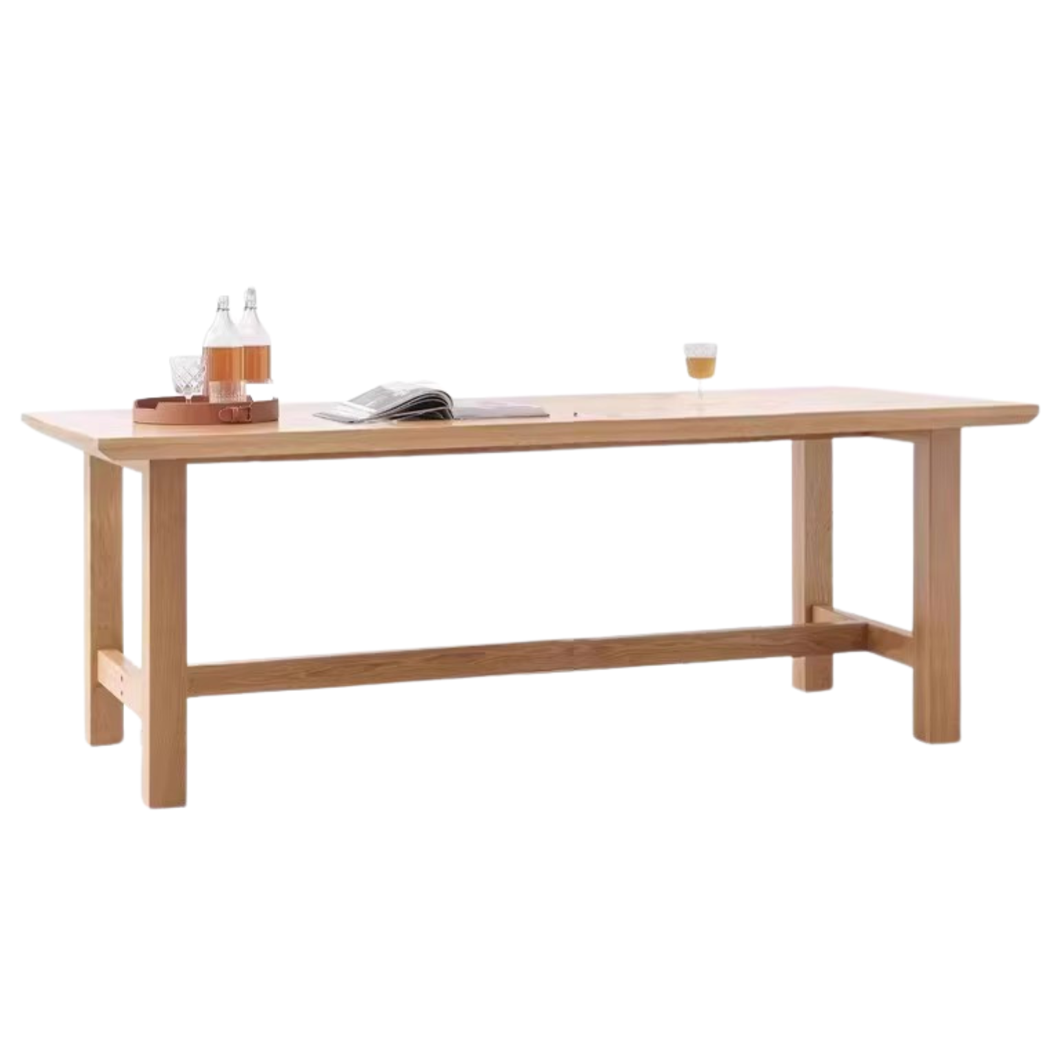 Rustic Style Dining Table - Solid Oak, Ash, Cherry Wood - Perfect for Farmhouse, Cottage & Country Home Dining Rooms