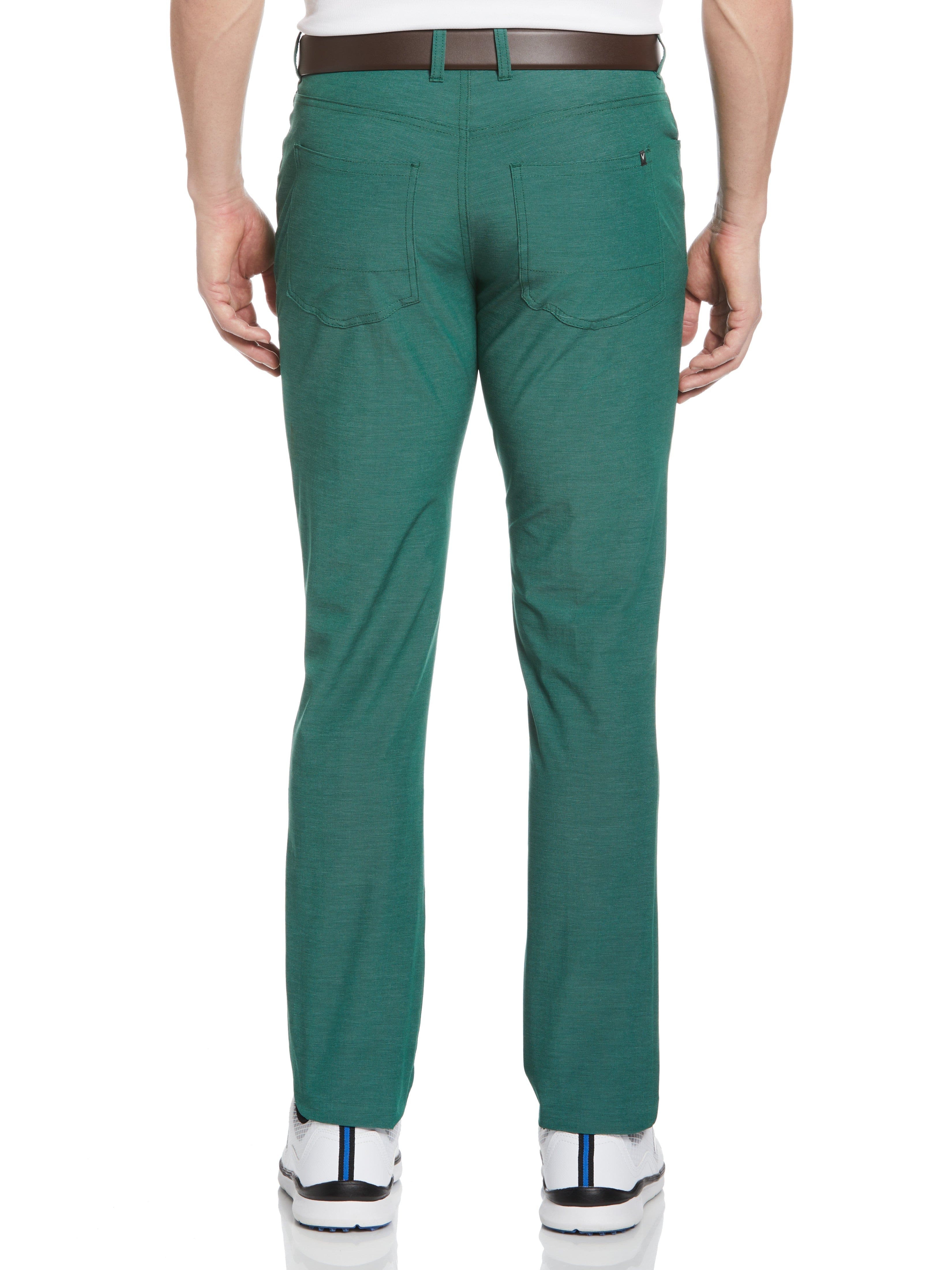 Men's Textured 5-Pocket Casual Pants - Comfortable Stretch Slim Fit Trousers for Work, Travel & Everyday Wear
