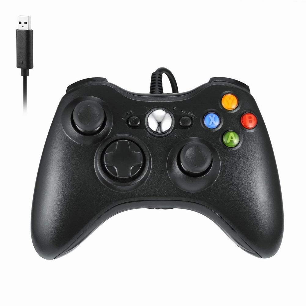 USB Wired Gaming Controller for Xbox 360 & PC - Compatible with Windows 7/8/10 - Ergonomic Gamepad for Microsoft Slim Console - Perfect for FPS, Racing & Action Games