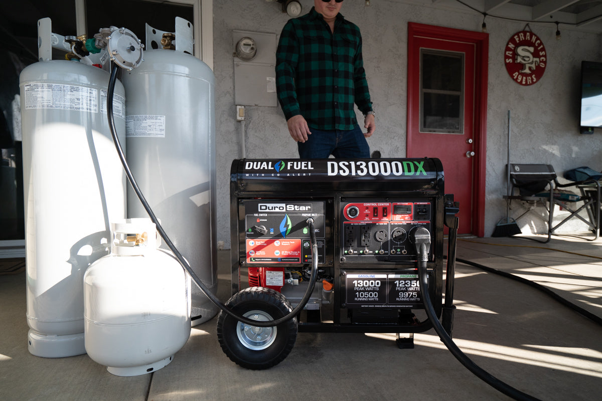 13,000W Dual Fuel Portable Generator with CO Alert - Gas & Propane Powered for Home Backup, Camping & Outdoor Power (EPA & CARB Compliant)