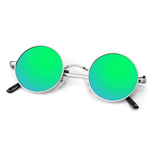 A10- Silvery Frame Green Lens