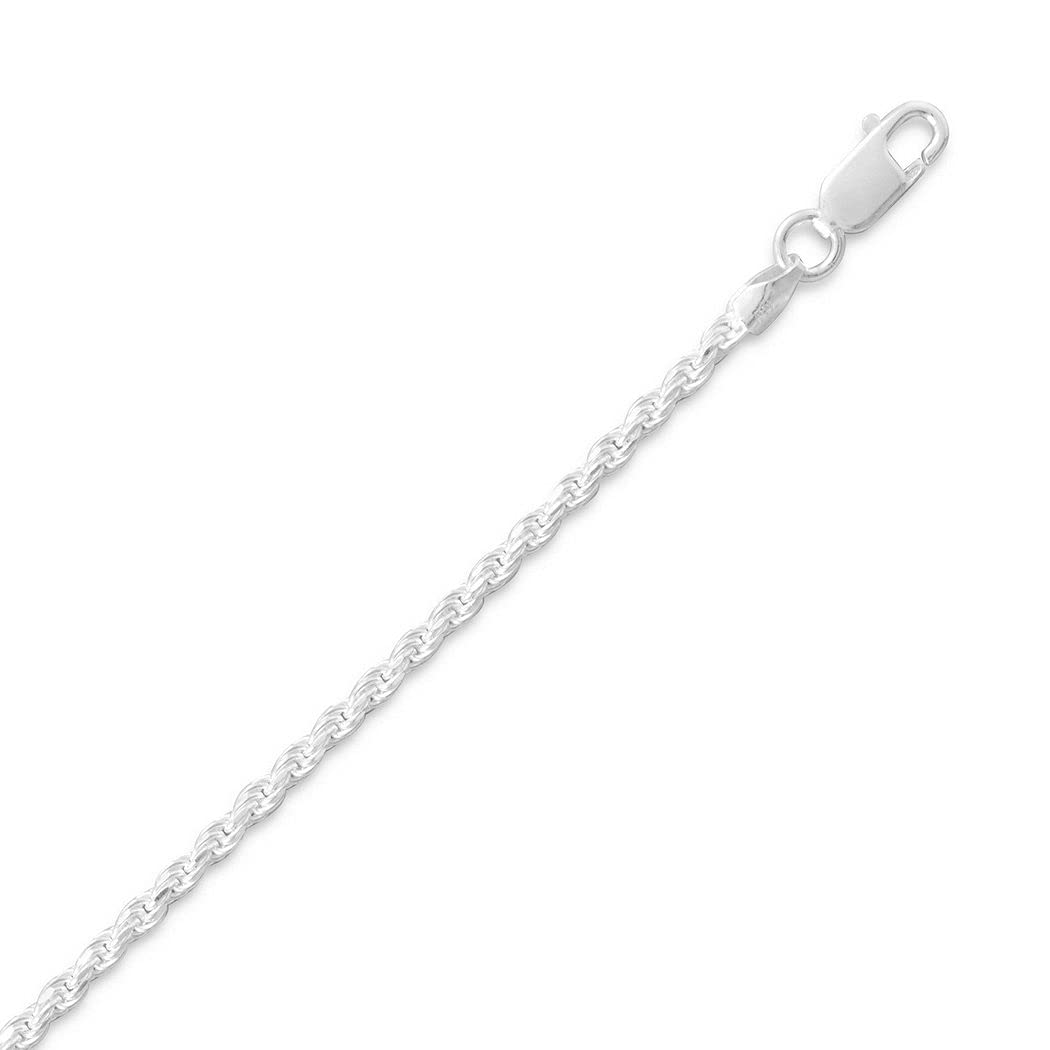 925 Sterling Silver Sparkle Cut Rope Chain Necklace for Women - Elegant Jewelry Gift in 1mm, 2mm, 2.5mm, 4mm, 5mm Widths & 16