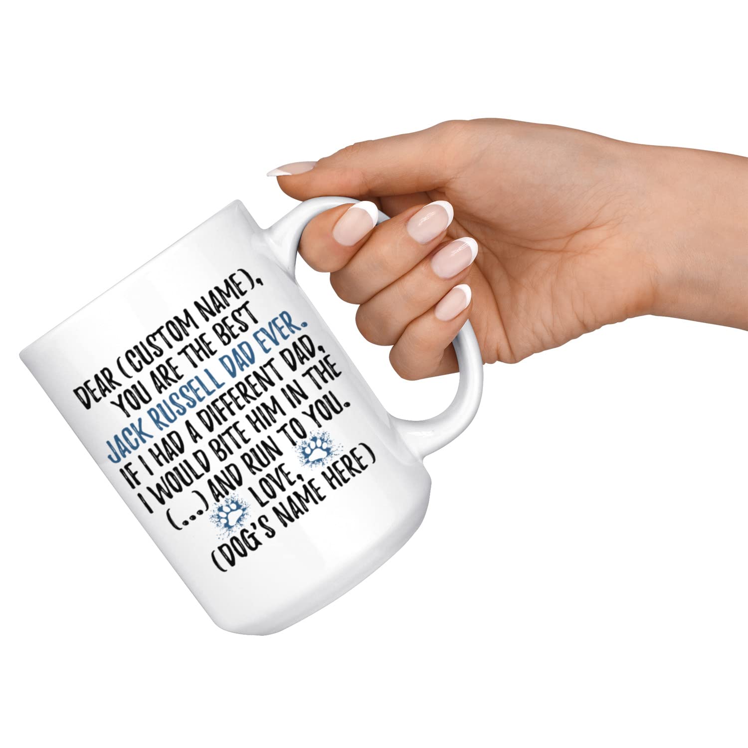 Personalized Jack Russell Terrier Dog Dad Coffee Mug - 15oz Ceramic Cup for Dog Lovers, Fathers Day Gift, Office & Home Use - Funny Russell Terrier Owner Gift Idea