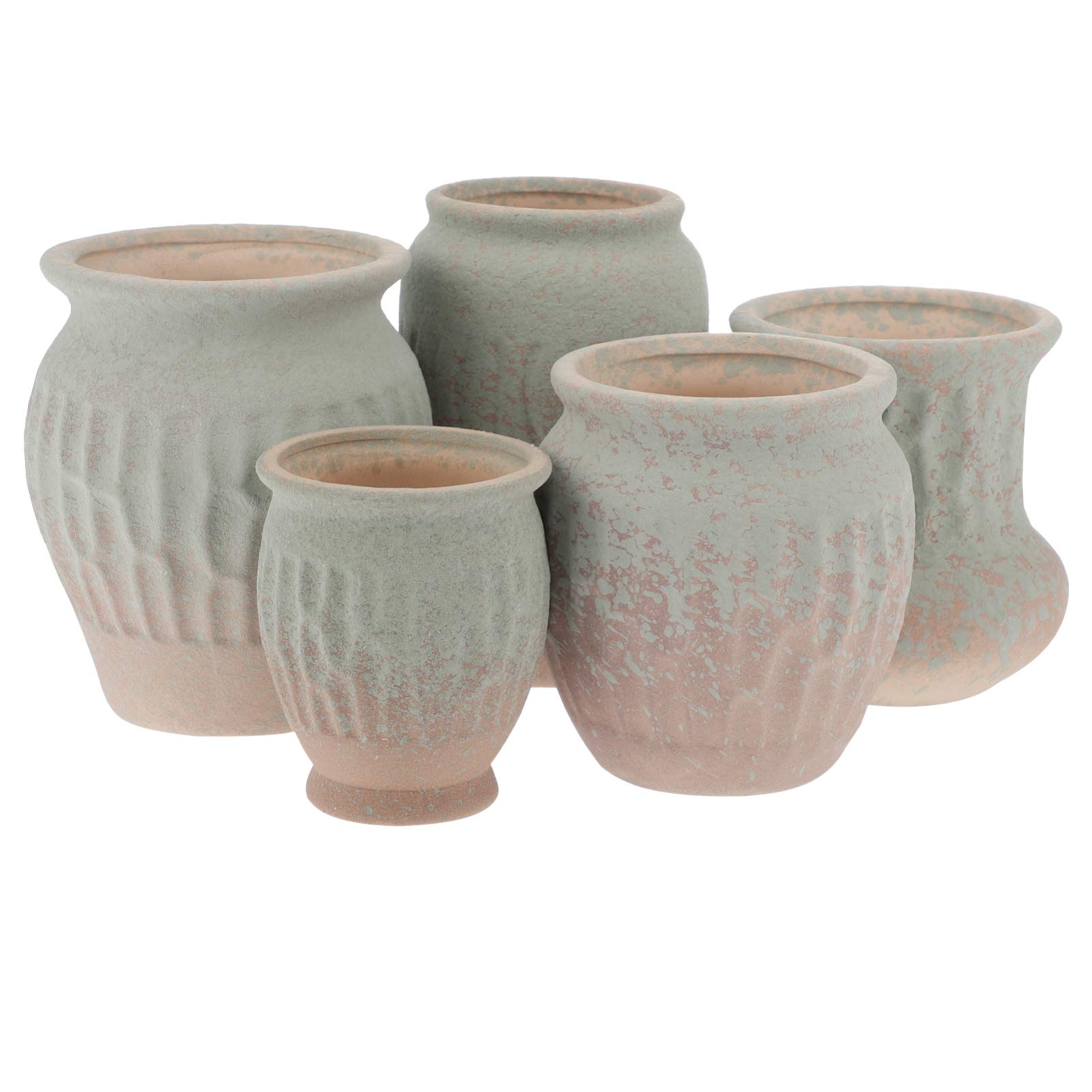 DOITOOL 5-Pack Ceramic Flower Pots for Succulents, Cactus, Bonsai - Small Planters with Drainage Hole for Indoor Plants, Home & Office Decor - Perfect for Windowsill, Desk, Shelf Display