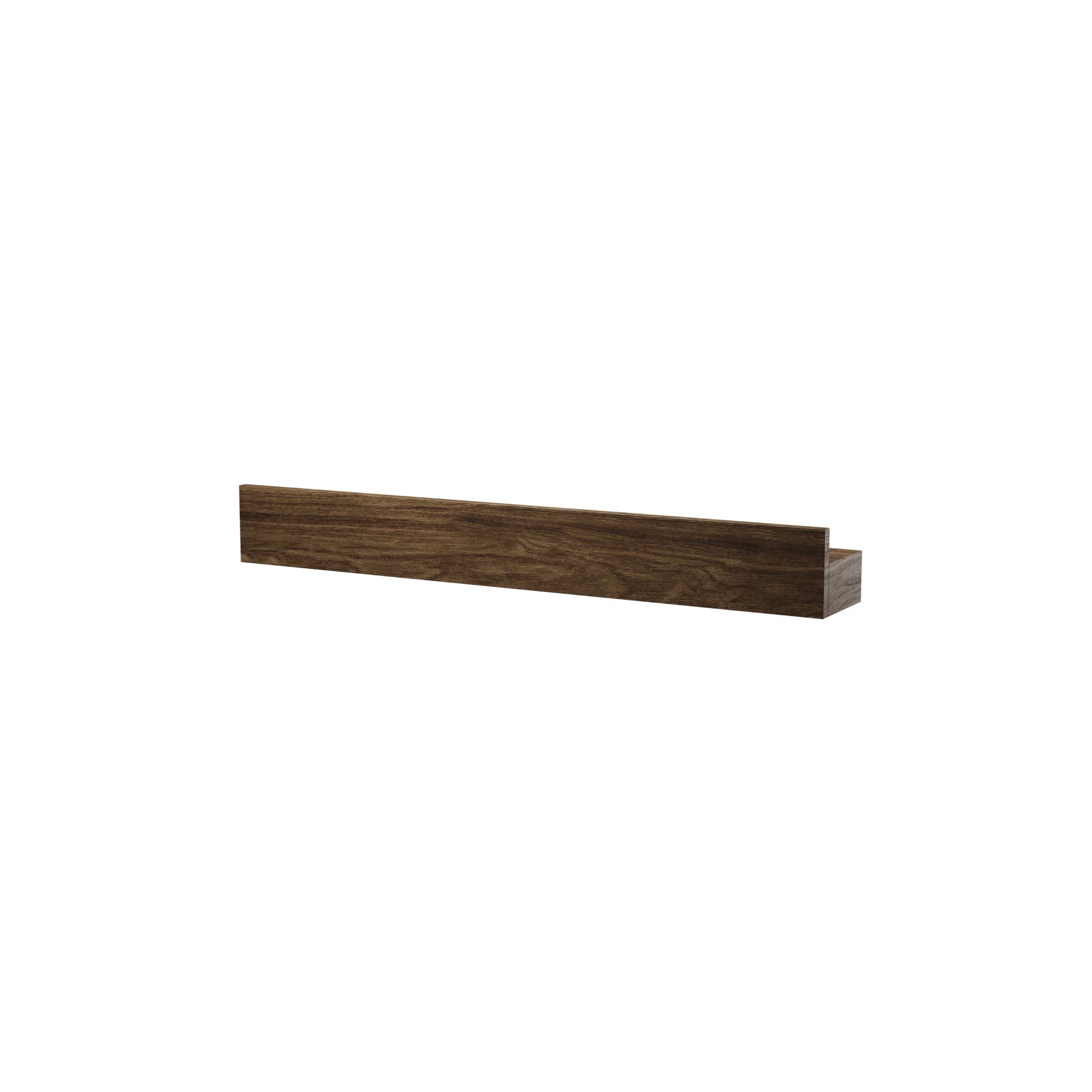 EKTA LIVING Magnetic Knife Holder & Shelf - Smoked Oak Wood Wall Mount for Kitchen Storage (2 Sizes) | Space-Saving Organizer for Knives, Spices & Utensils