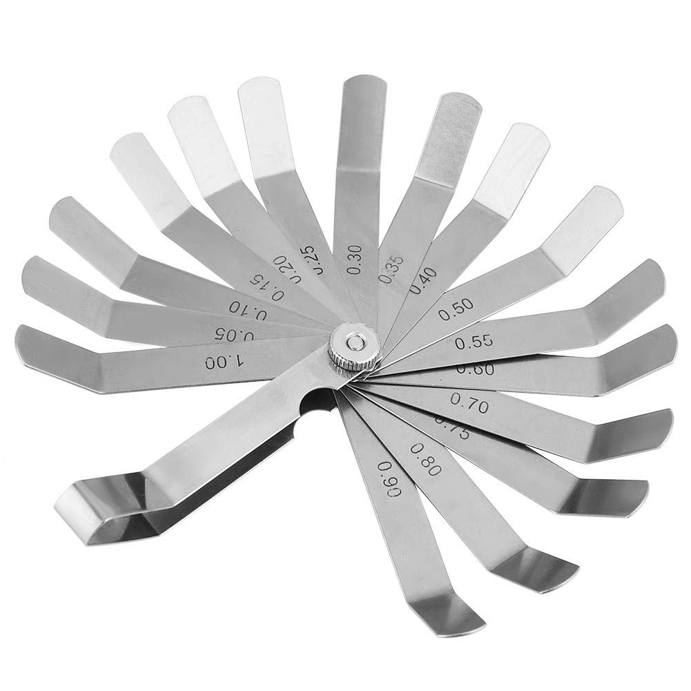 Hilitand 0.05-1.00mm Precision Curved Metric Ruler Stainless Steel Feeler Gauge Set - Welding Inspection Tool for Automotive, HVAC & Metalworking - Perfect for Measuring Gaps, Clearances & Thickness