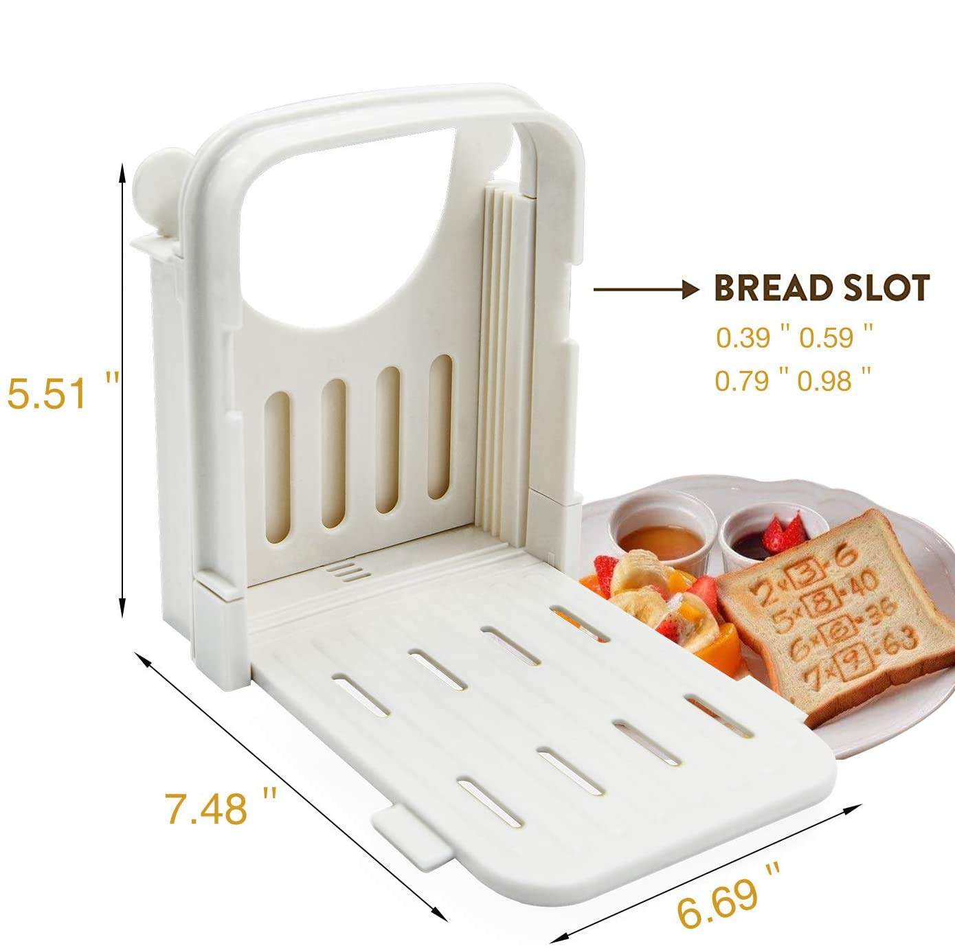 2-in-1 Adjustable Bread Slicer & Cake Cutter - Folding Sandwich Maker with Thickness Control - Perfect for Home Baking, Toast Preparation & DIY Desserts (Green)