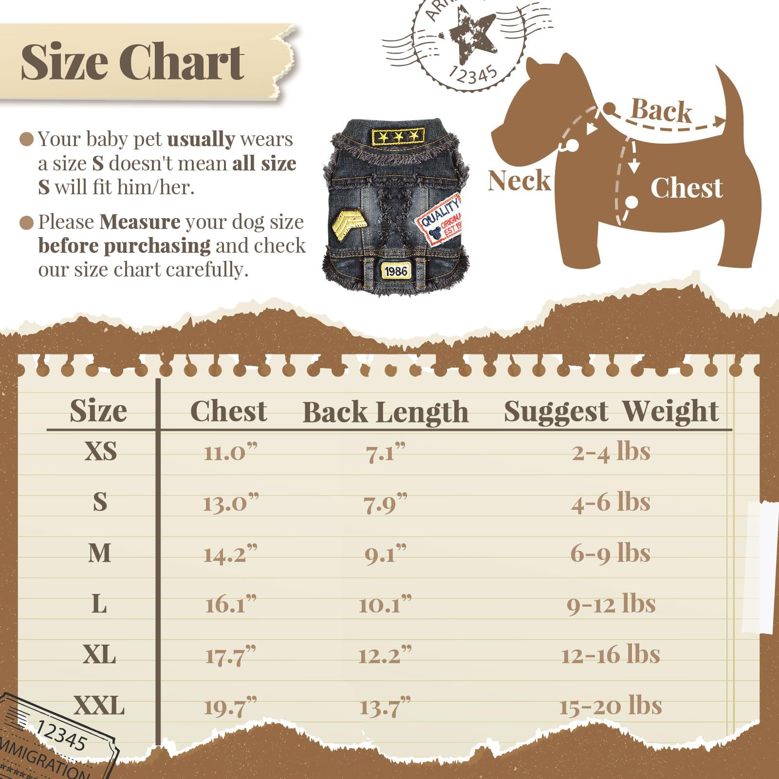 Stylish Black Denim Dog Jacket for Small & Medium Dogs - Pet Clothes for Shih Tzu, Chihuahua, Yorkie & Teacup Breeds - Cute Puppy Outfit for Boys & Girls - Perfect for Outdoor Walks, Pet Photos & Special Occasions