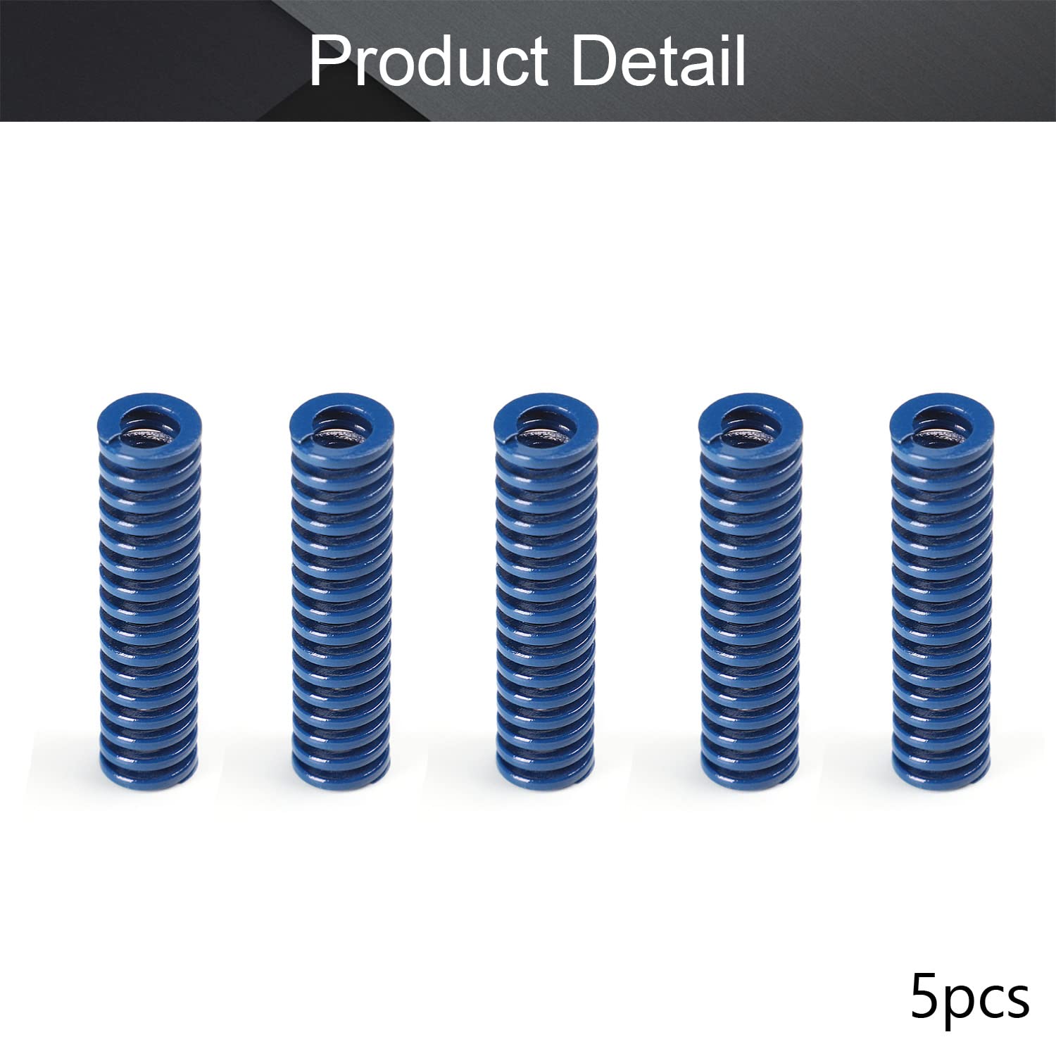 MroMax 3D Printer Die Springs - 10mm OD 40mm Long Compression Springs, Spring Steel Spiral Stamping Light Load Mold Springs (Blue, 5Pcs) - Perfect for 3D Printer Bed Leveling and Bottom Connection