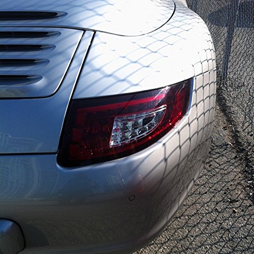 AKKON Red Clear Full LED Tail Lights Brake Lamps for 2005-2008 Porsche 997 911 Carrera/GT/Targa - Left & Right Pair - Enhance Night Visibility & Style (Perfect for Upgrades, Night Driving & Car Shows)