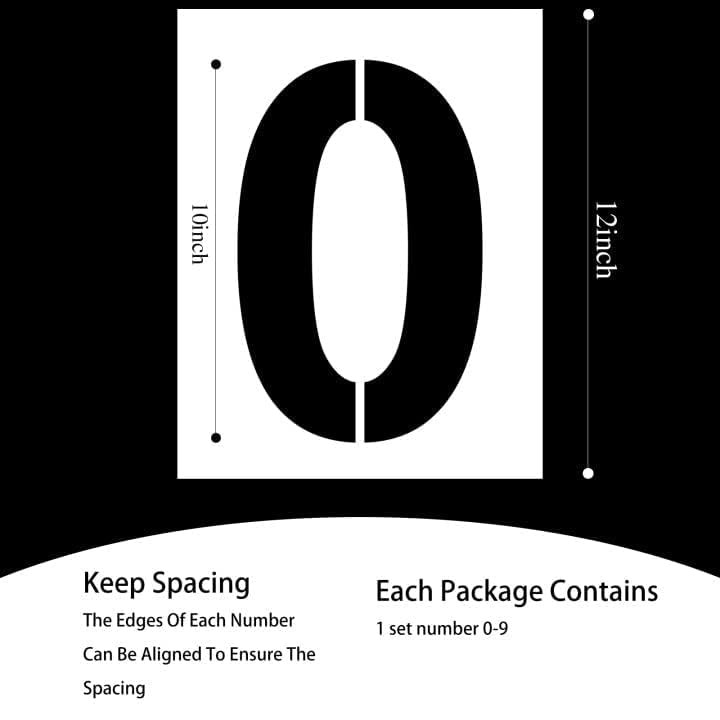 12 Inch Large Reusable Plastic Number Stencils for Address Painting - Mailbox Signs & Home Number Templates (Classic Style) | Perfect for DIY House Numbers, Craft Projects & Outdoor Decor