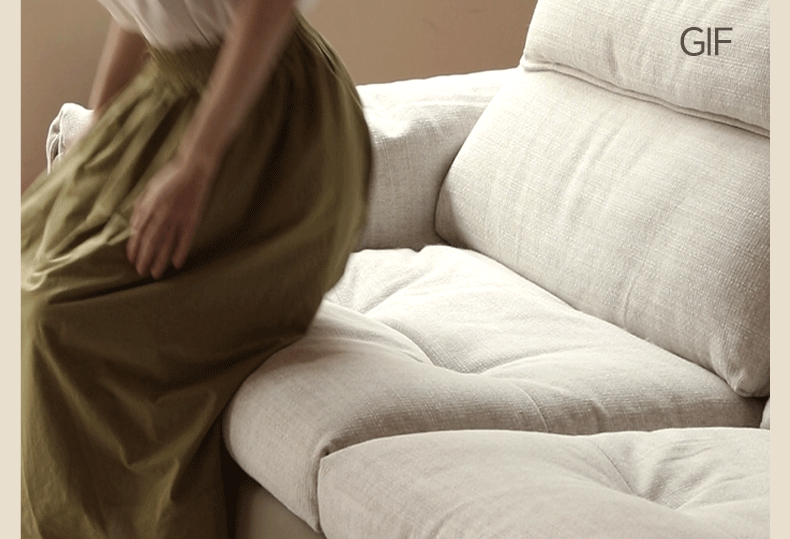 Modern Simple High Back Down Sofa - Comfortable Fabric Upholstered Living Room Furniture for Relaxing & Entertaining