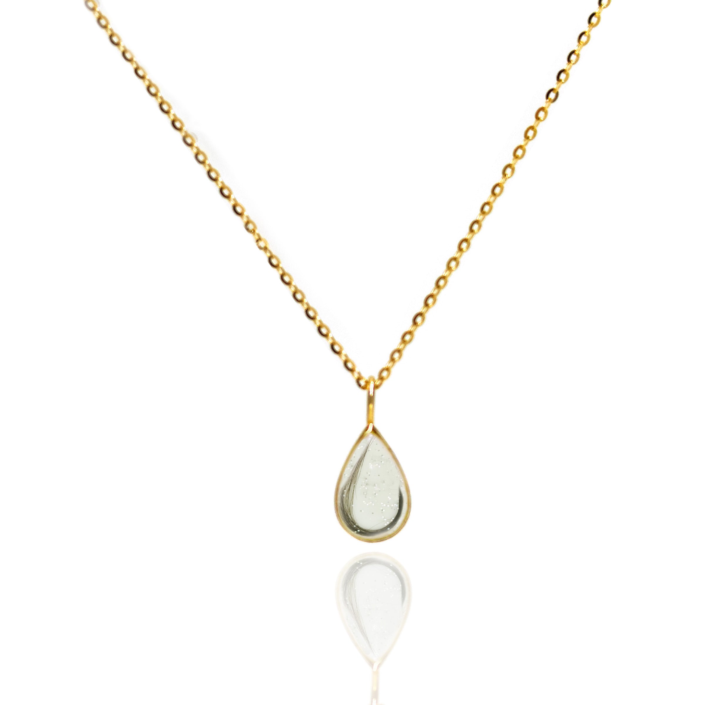 Vintage Teardrop Pendant Necklace for Women - 14K Gold Plated Hair/Fur Jewelry - Perfect for Weddings, Parties & Everyday Elegance
