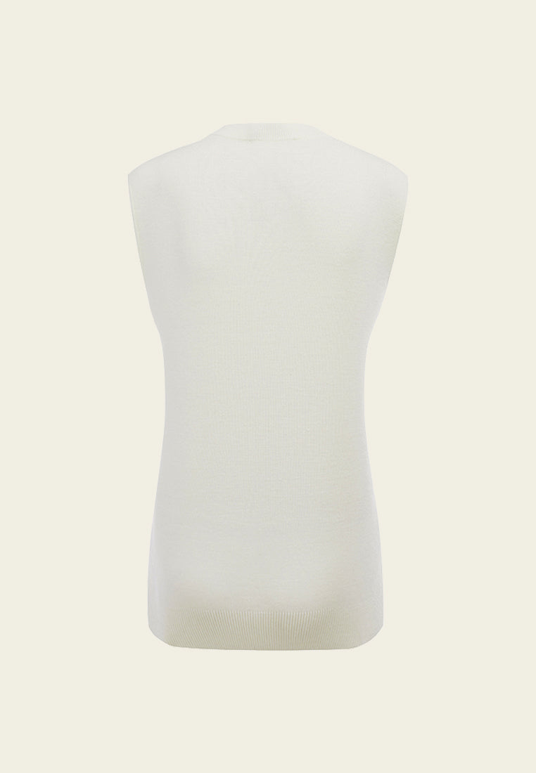 White Sequin Wool Knit Vest for Women - Elegant Sparkling Winter Sweater - Perfect for Holiday Parties, Christmas Outfits & Special Occasions