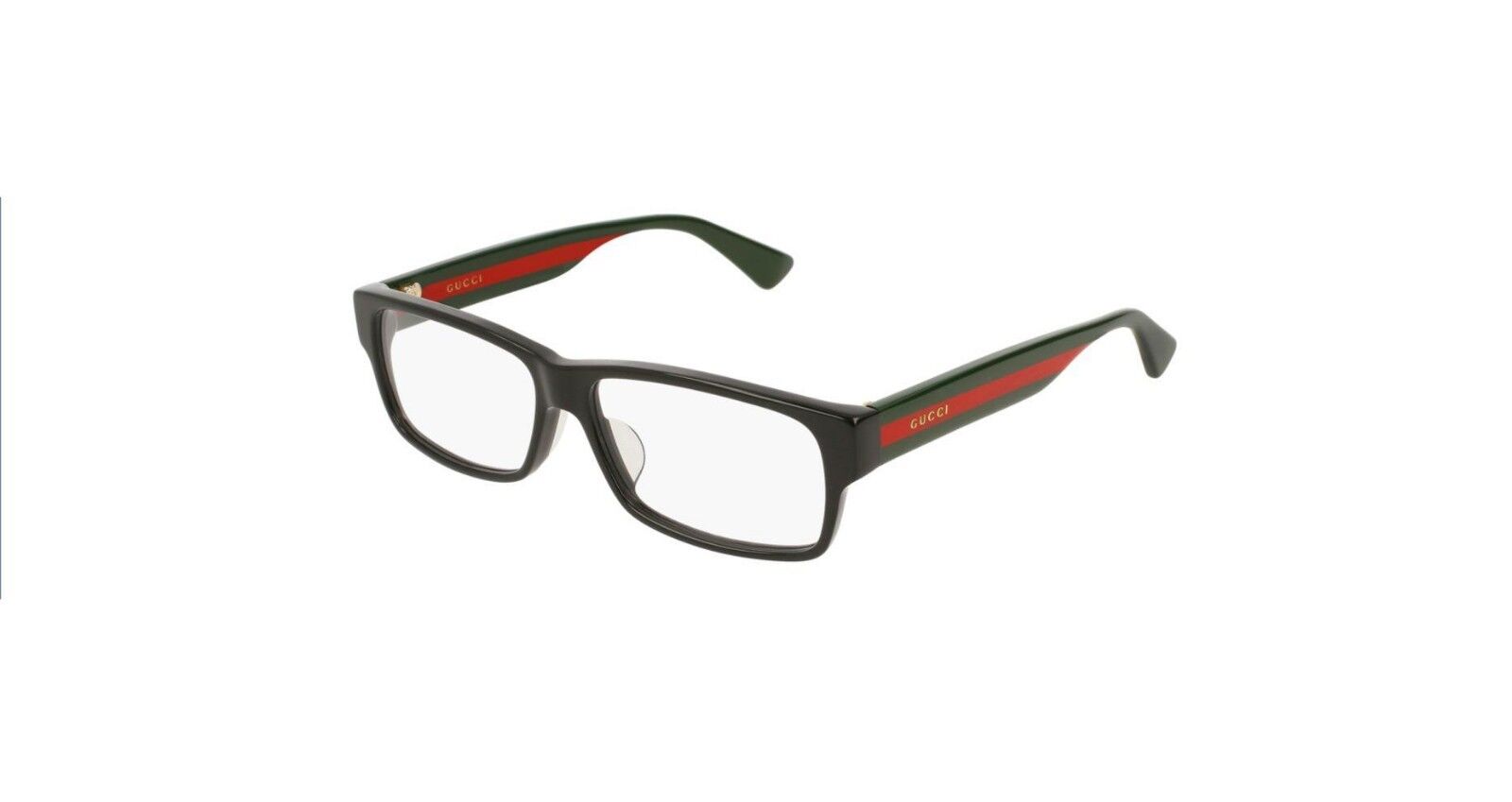 Gucci GG 0344 OA 001 Black/Multicolor Rectangle Square Men's Eyeglasses - Stylish Designer Frames for Men, UV Protection & Lightweight Comfort - Perfect for Work, Driving & Fashion Accessories