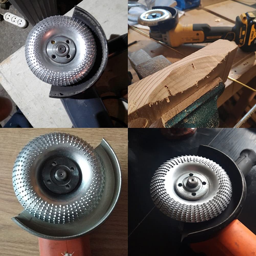 2PCS Wood Shaping Discs for Angle Grinder - 6 Teeth Rotary Abrasive Carving Discs for Woodworking, Sanding & Polishing - Perfect for DIY Projects, Furniture Making & Crafting
