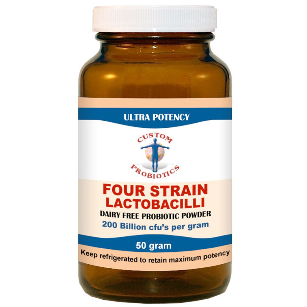 Custom Probiotics Four Strain Lactobacilli Probiotic Powder - 50g for Digestive Health & Immune Support - Ideal for Gut Balance, Travel Wellness & Daily Supplement Routine