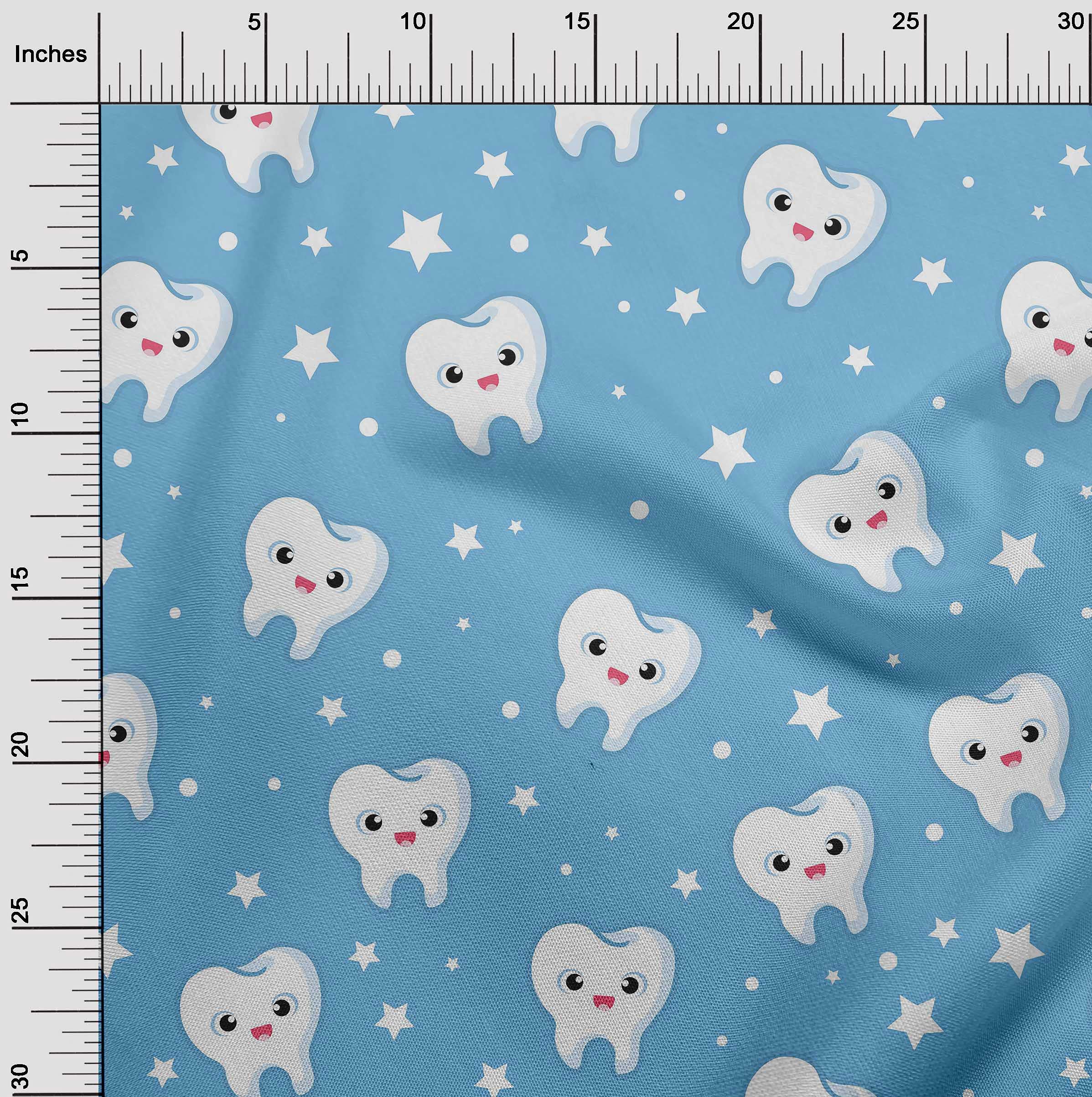 Premium 100% Cotton Poplin Fabric - Light Blue Printed Craft Material for Sewing, 42 Inches Wide by The Yard | Perfect for DIY Projects, Quilting, Dressmaking & Home Decor