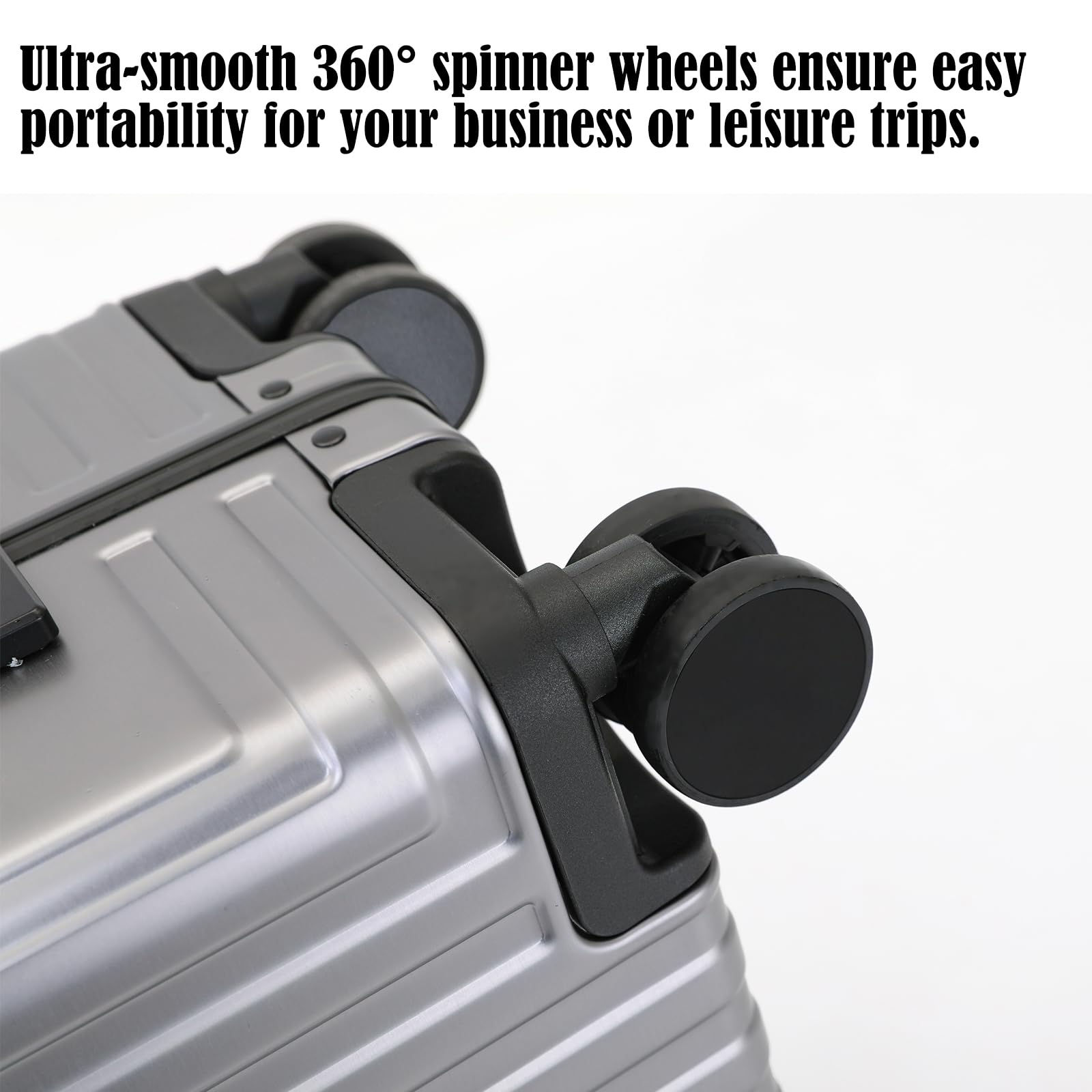 20 Inch Aluminum Carry On Luggage - Lightweight Silver Hardshell Suitcase with Spinner Wheels, TSA Lock | Perfect for Air Travel, Business Trips & Weekend Getaways