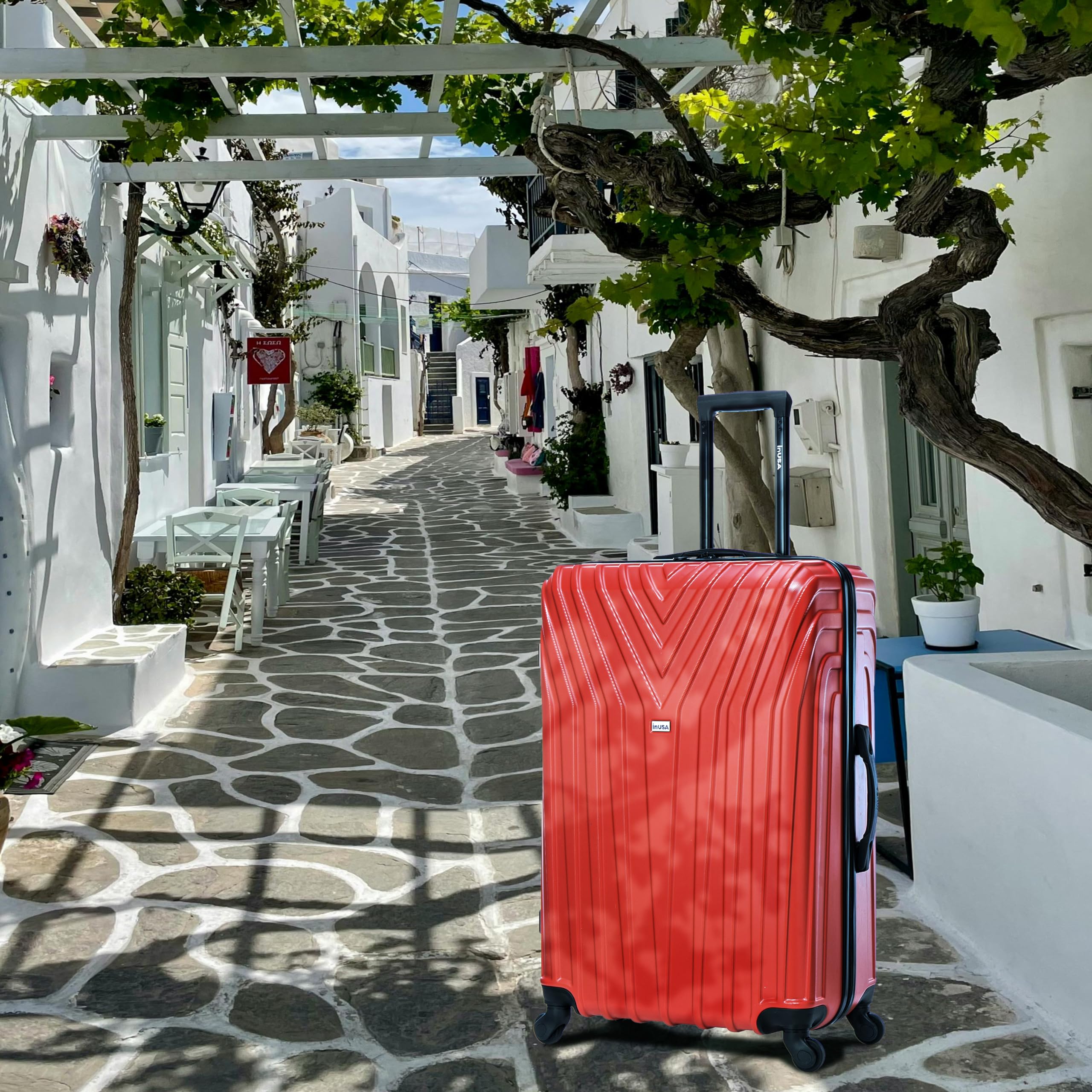 VASTY 28-Inch Hardside Spinner Luggage - Lightweight Durable Suitcase with Trolley Handle & Smooth Wheels for Air Travel, Large Checked Bag (Red) - Perfect for International Flights, Family Vacations & Business Trips