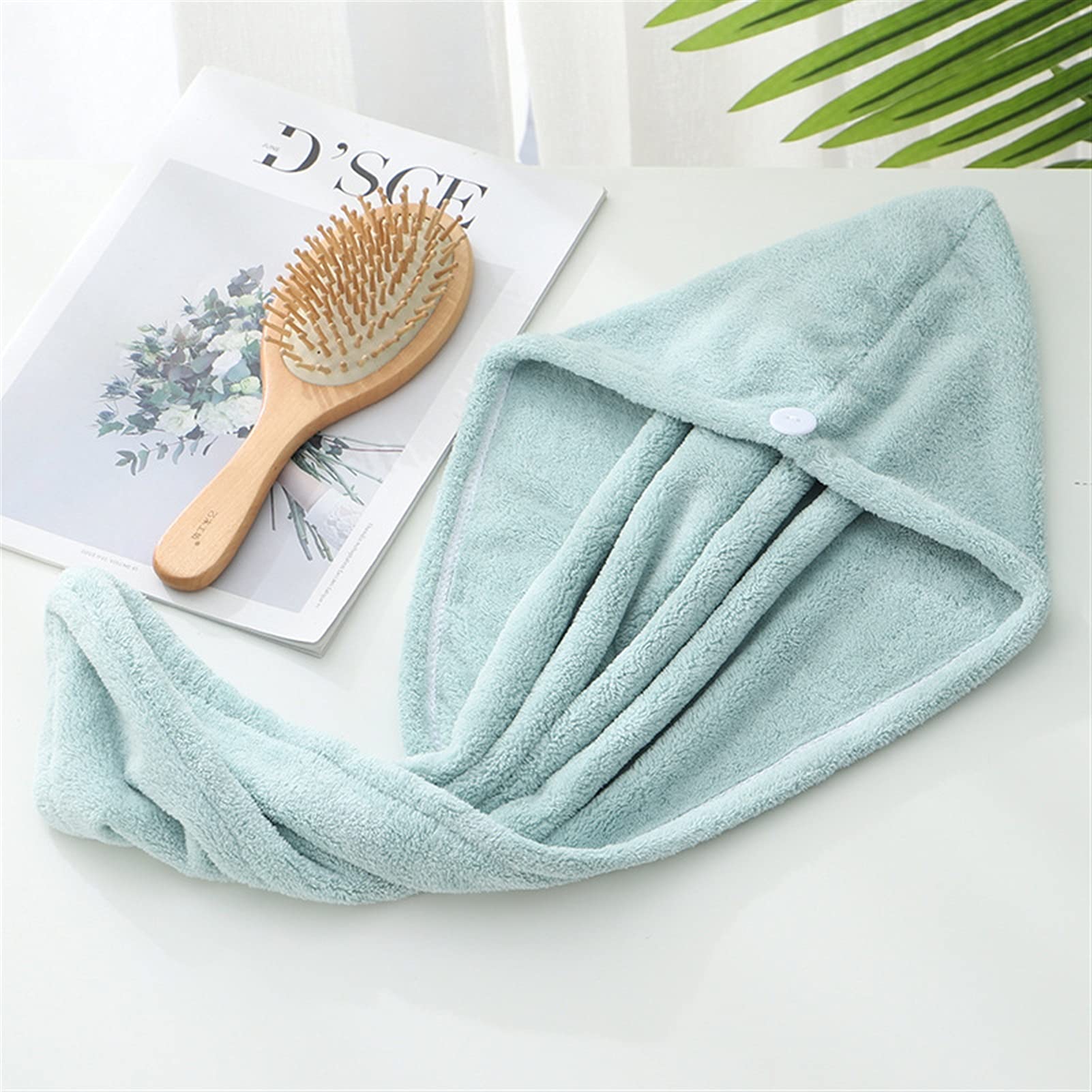 Super Absorbent Quick-Dry Microfiber Hair Towel for Women - Thick Salon Quality Bath & Hair Wrap Towel - Perfect for Shower, Swimming & Spa (Green)