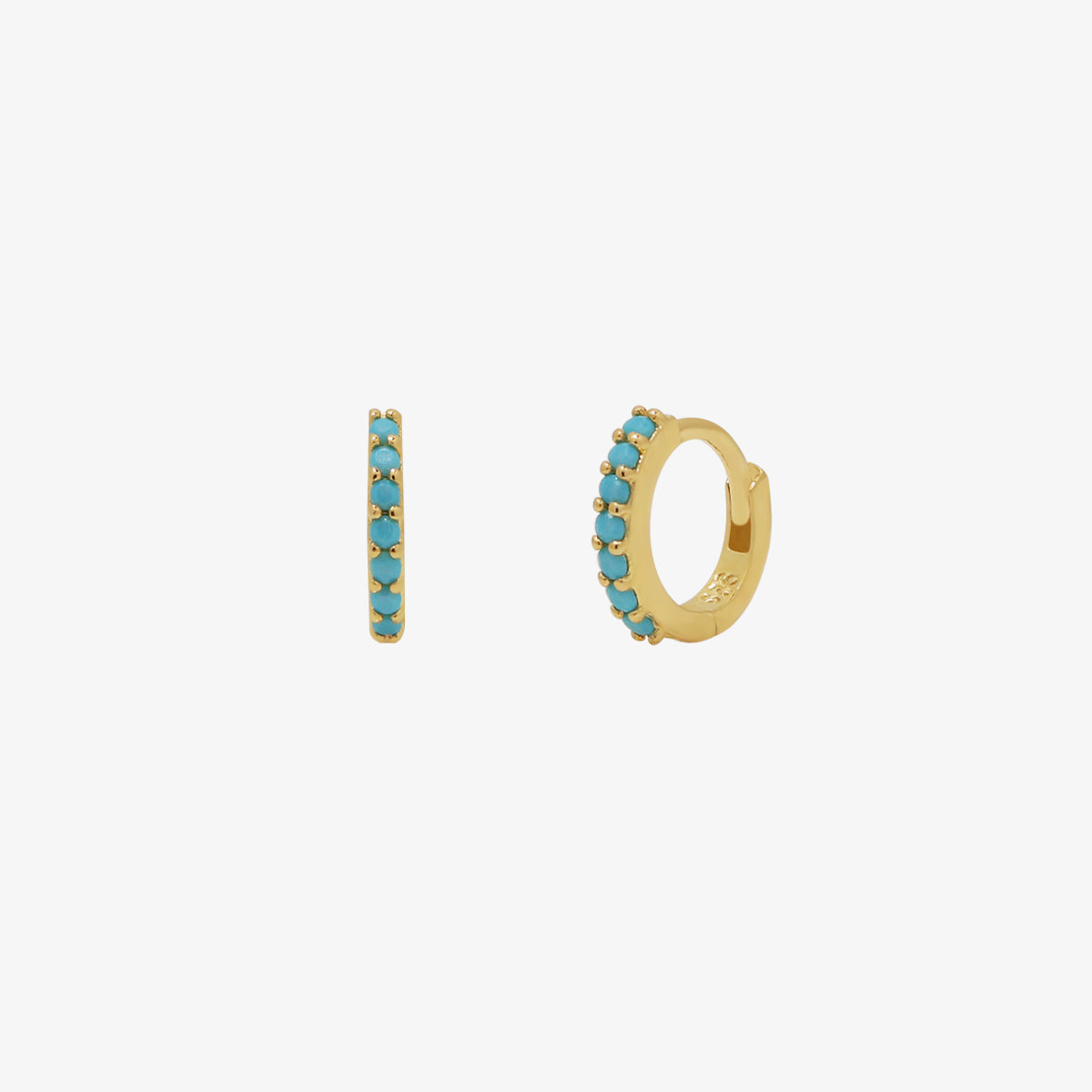 Turquoise Huggie Earrings for Women – Dainty Hoop Earrings with Natural Stone, Hypoallergenic & Lightweight – Perfect for Everyday Wear, Gifts, and Special Occasions