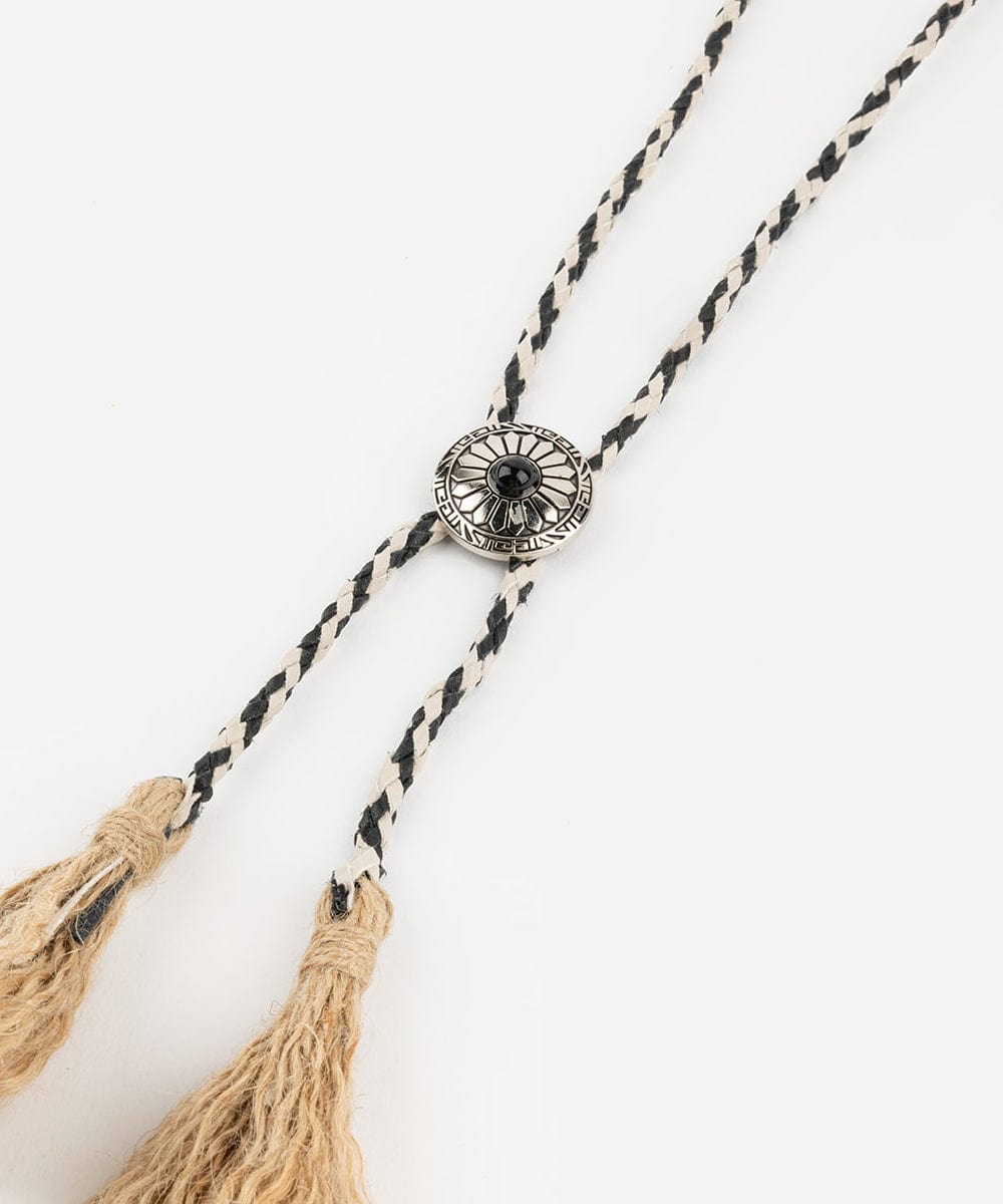 Braided Bolo Tassel Hat Band for Cowboy Hats - Western Style Leather Cord Accessory for Men & Women - Perfect for Rodeo, Country Music Festivals & Outdoor Adventures
