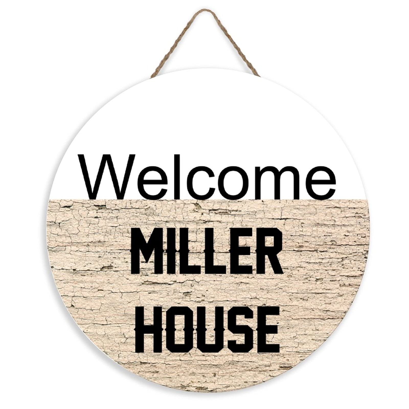 Custom Wood Welcome Sign for Front Door - Personalized Family Name Plaque - Rustic Home Decor - 12x12 Inch Round Wall Hanger - Perfect for Housewarming, Wedding Gift & Farmhouse Style Entryway Decor