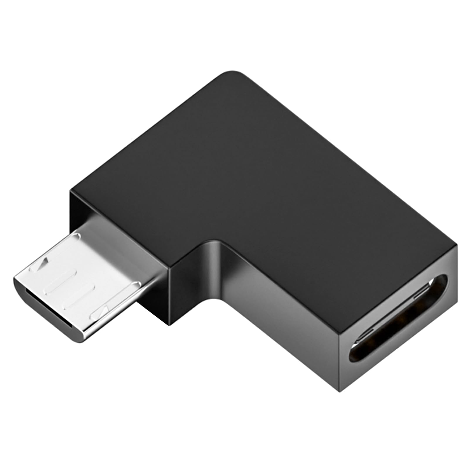 Exingk USB C to Micro USB Adapter - 480Mbps High-Speed Data Transfer, 90 Degree Angled Design for Easy Connection - Perfect for Smartphones, Tablets, and USB C Devices