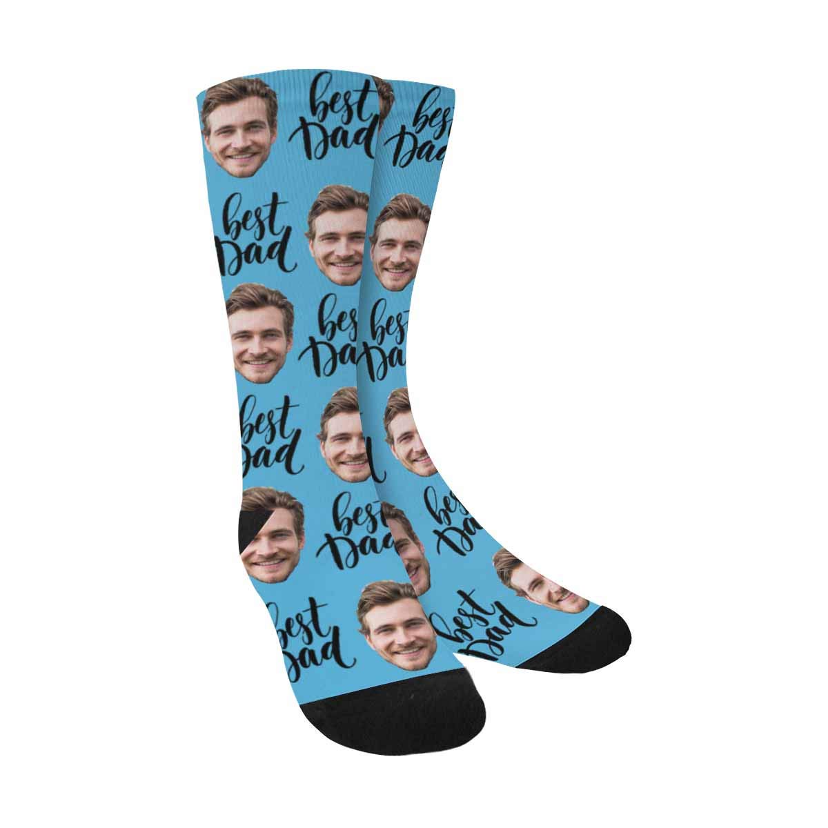 Personalized Photo Socks for Men - Custom Picture Crew Socks | Best Father's Day Gift for Dad | Unisex Face Print Socks for Everyday Wear & Special Occasions