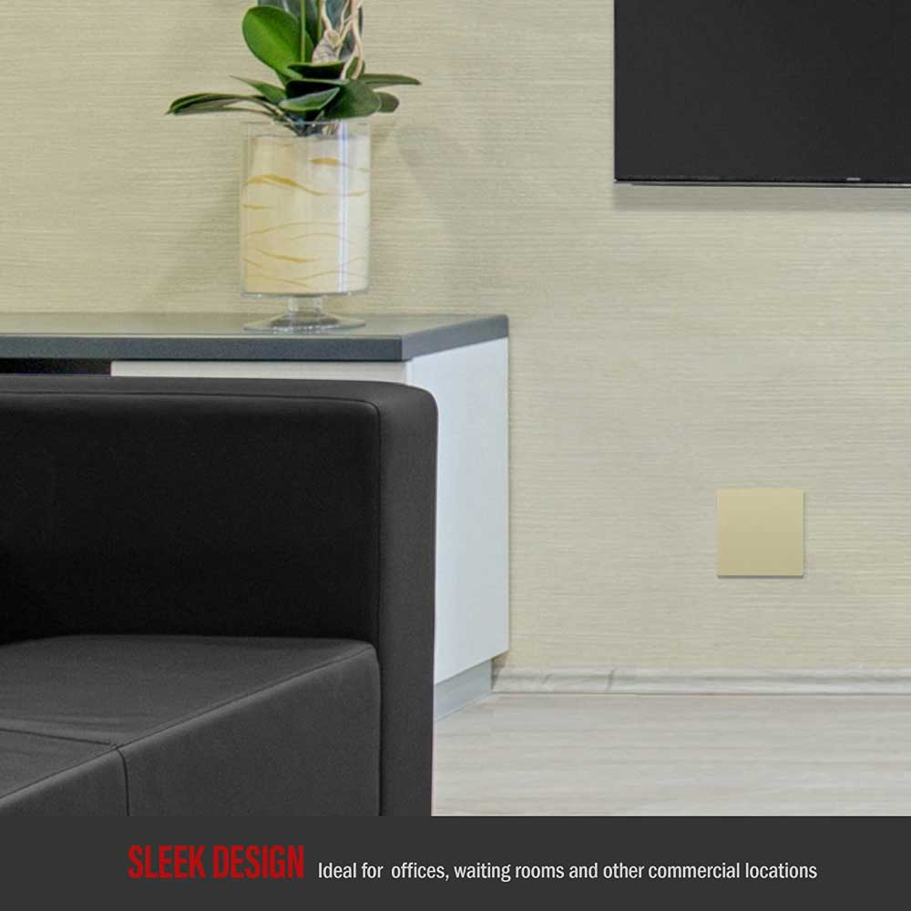 2 Gang Screwless Blank Wall Plate, Ivory - Smooth Cover for Electrical Outlets, Home & Office Decor
