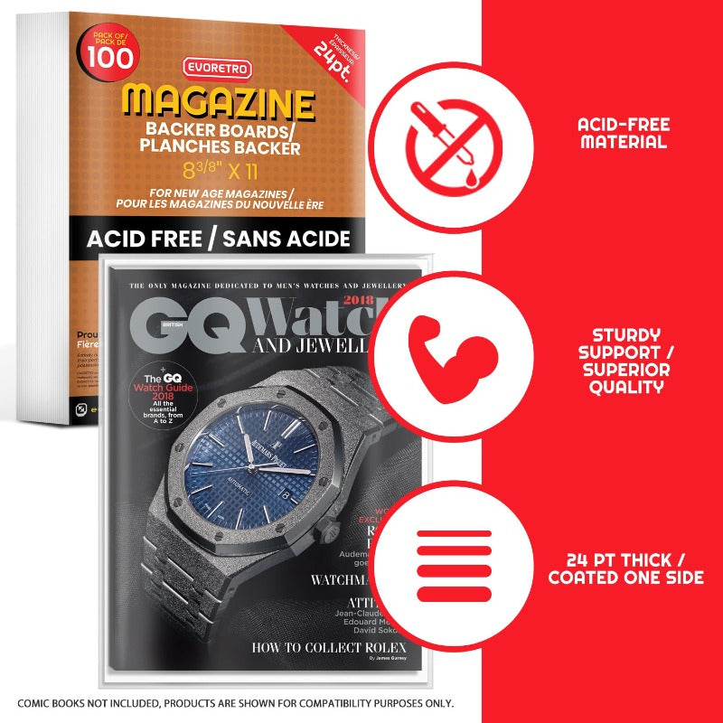 Premium Comic Backer Boards for New Age Magazines - Acid-Free 24PT Thick Cardstock - Perfect for Comic Book Storage, Protection & Display